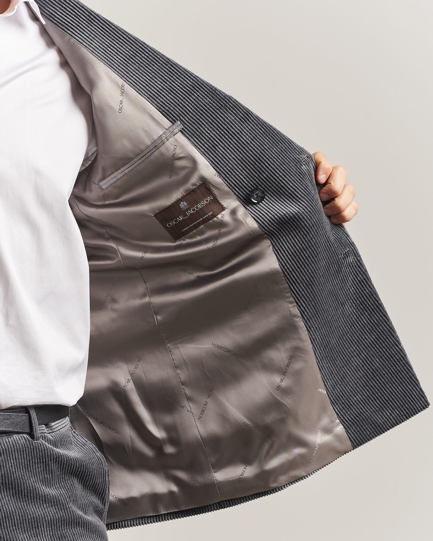 Herre | Blazere & jakker | Oscar Jacobson | Farris Corduroy Blazer Grey