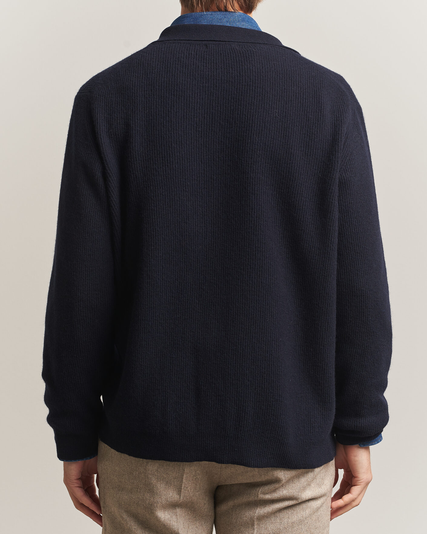 Herre | Trøjer | Oscar Jacobson | Federico Wool/Cashmere Cardigan Navy