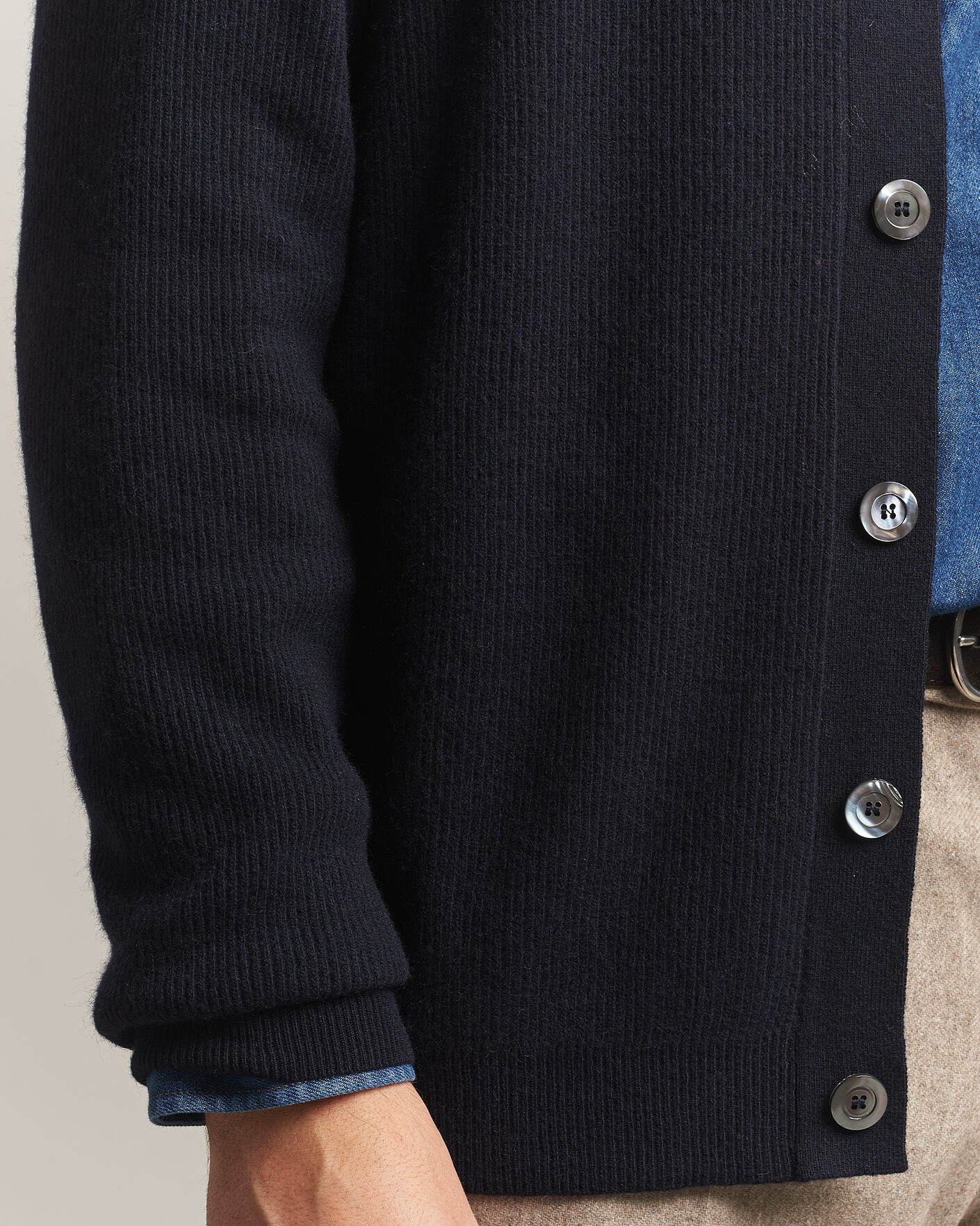 Herre | Trøjer | Oscar Jacobson | Federico Wool/Cashmere Cardigan Navy