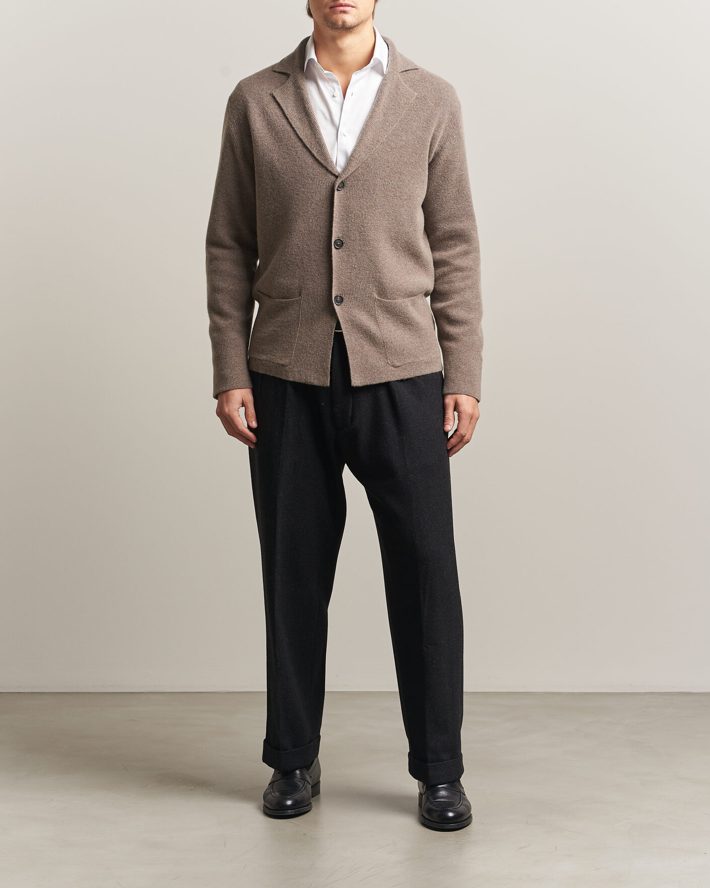 Herre | Blazere & jakker | Oscar Jacobson | Antonio Knitted Blazer Taupe
