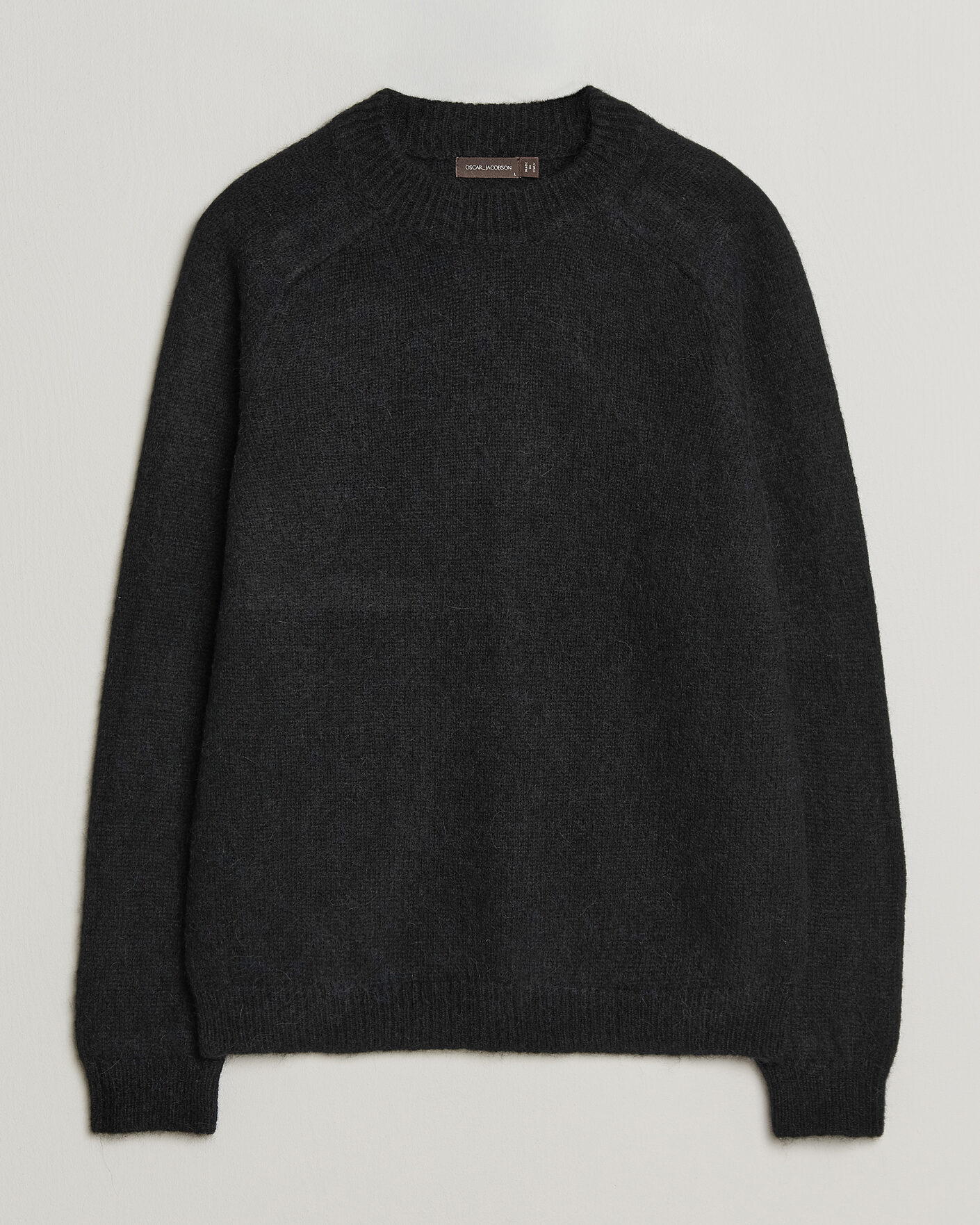 Herre | Trøjer | Oscar Jacobson | Andie Alpacka/Merino Knitted Sweater Black