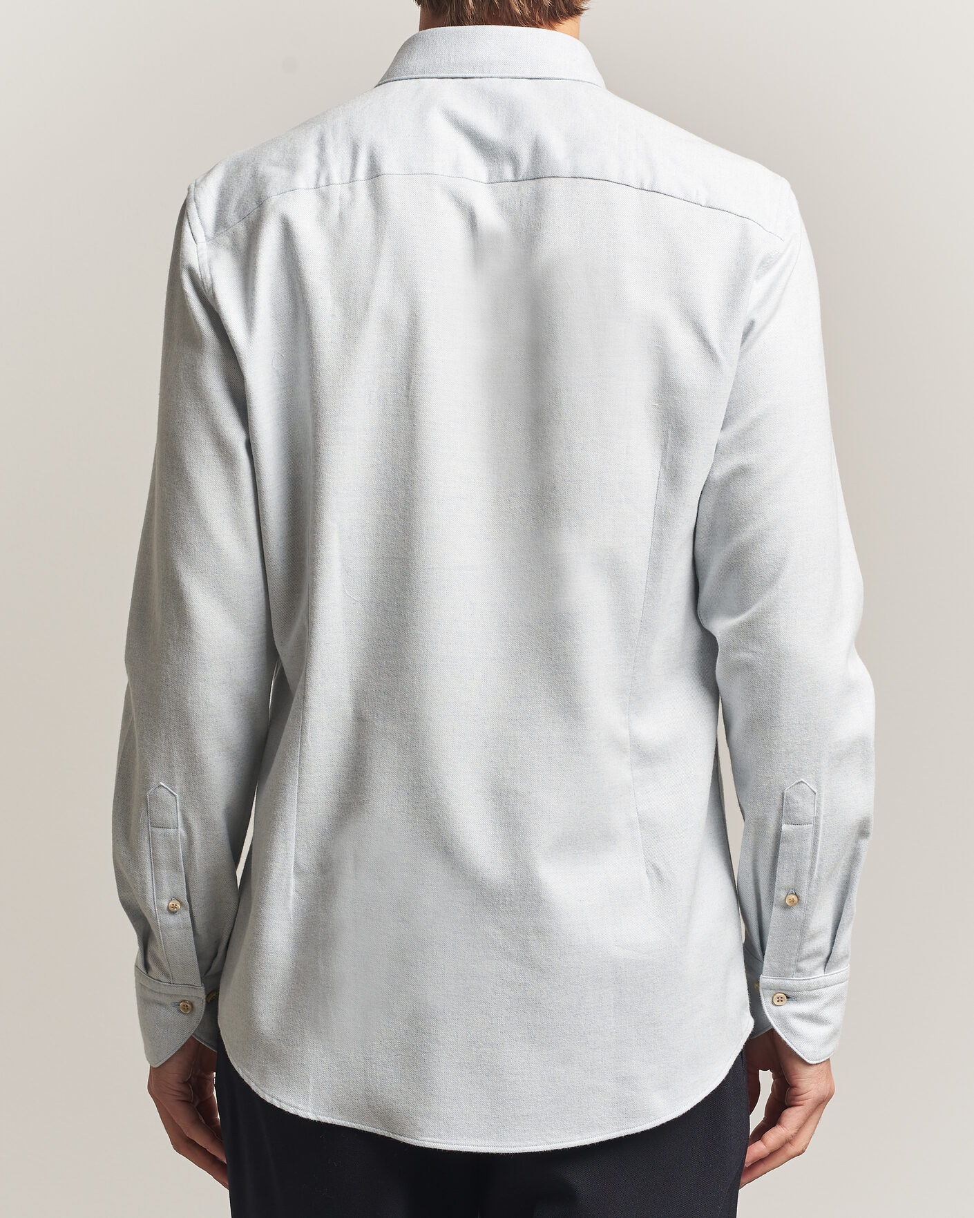 Herre | Skjorter | Stenströms | Slimline Flannel Shirt Light Blue