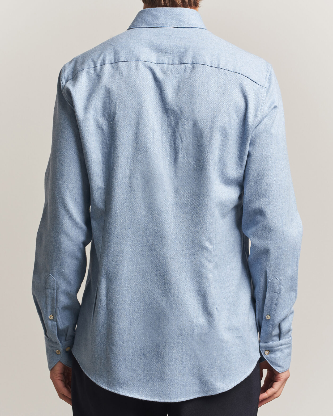 Herre | Skjorter | Stenströms | Slimline Flannel Shirt Blue