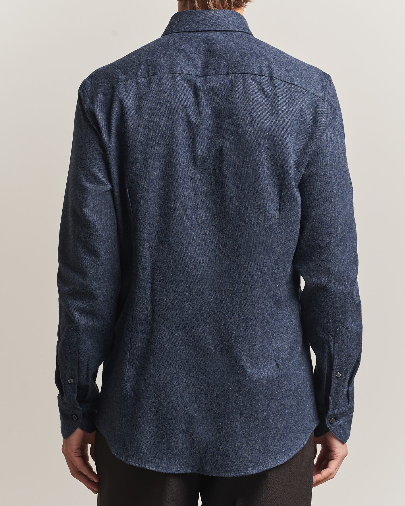 Herre | Skjorter | Stenströms | Slimline Flannel Shirt Navy