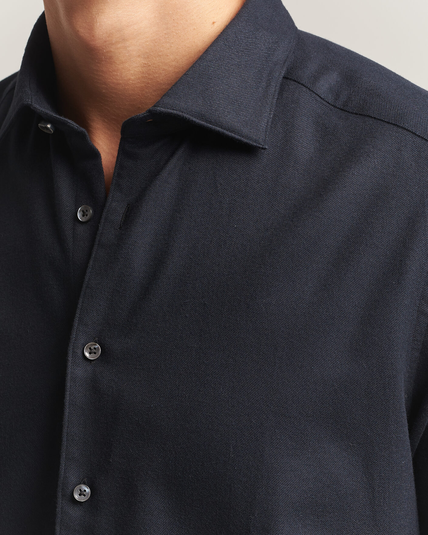 Herre | Skjorter | Stenströms | Slimline Flannel Shirt Black