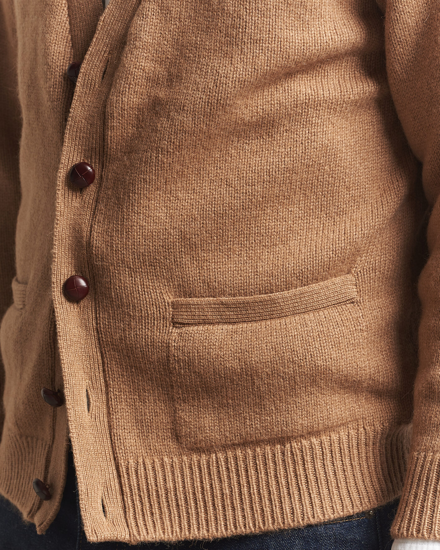Herre | Trøjer | William Lockie | Datchet Camelhair Cardigan Natural Brown