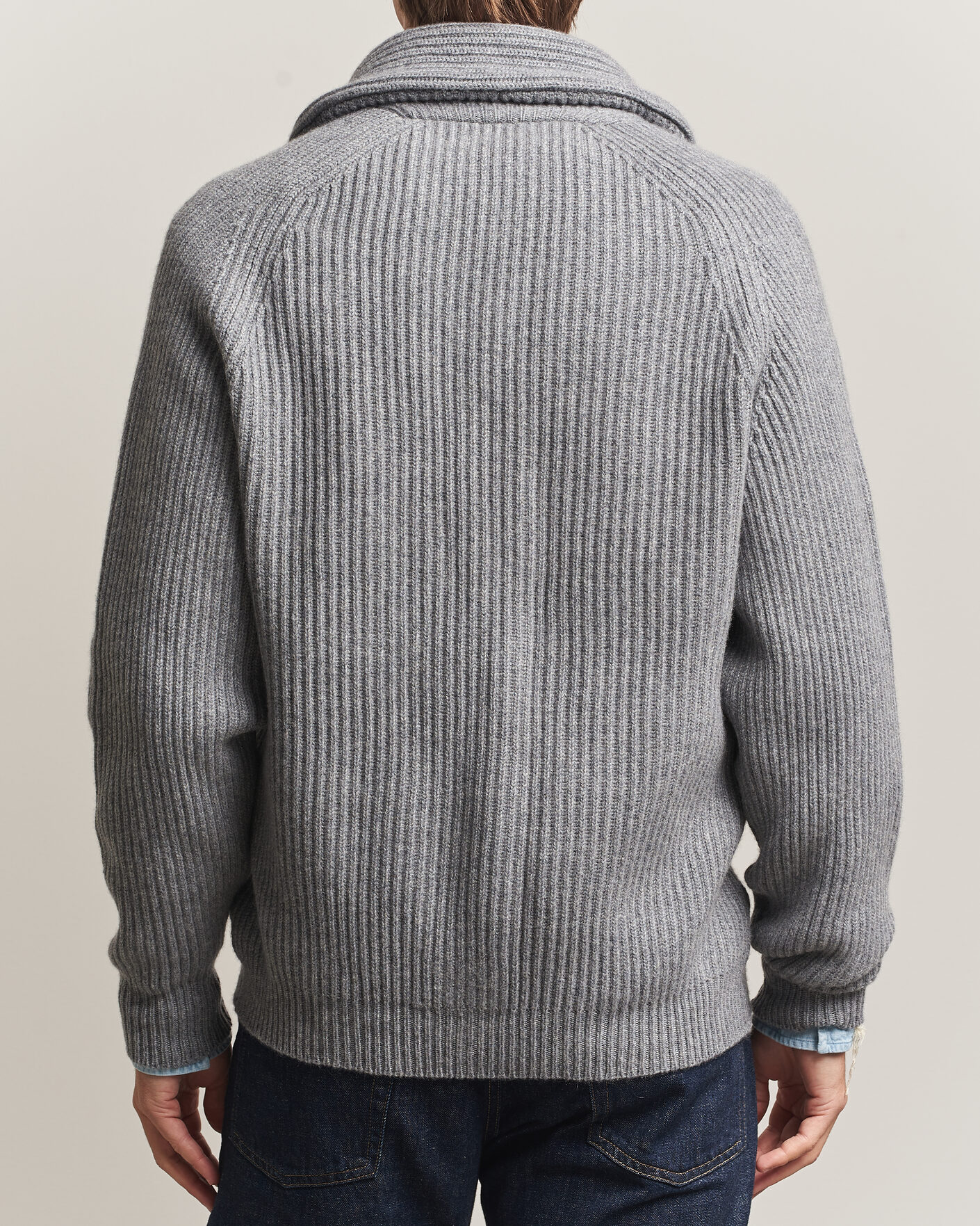 Herre | Trøjer | William Lockie | Windsor Cashmere Shawl Cardigan Flannel Grey