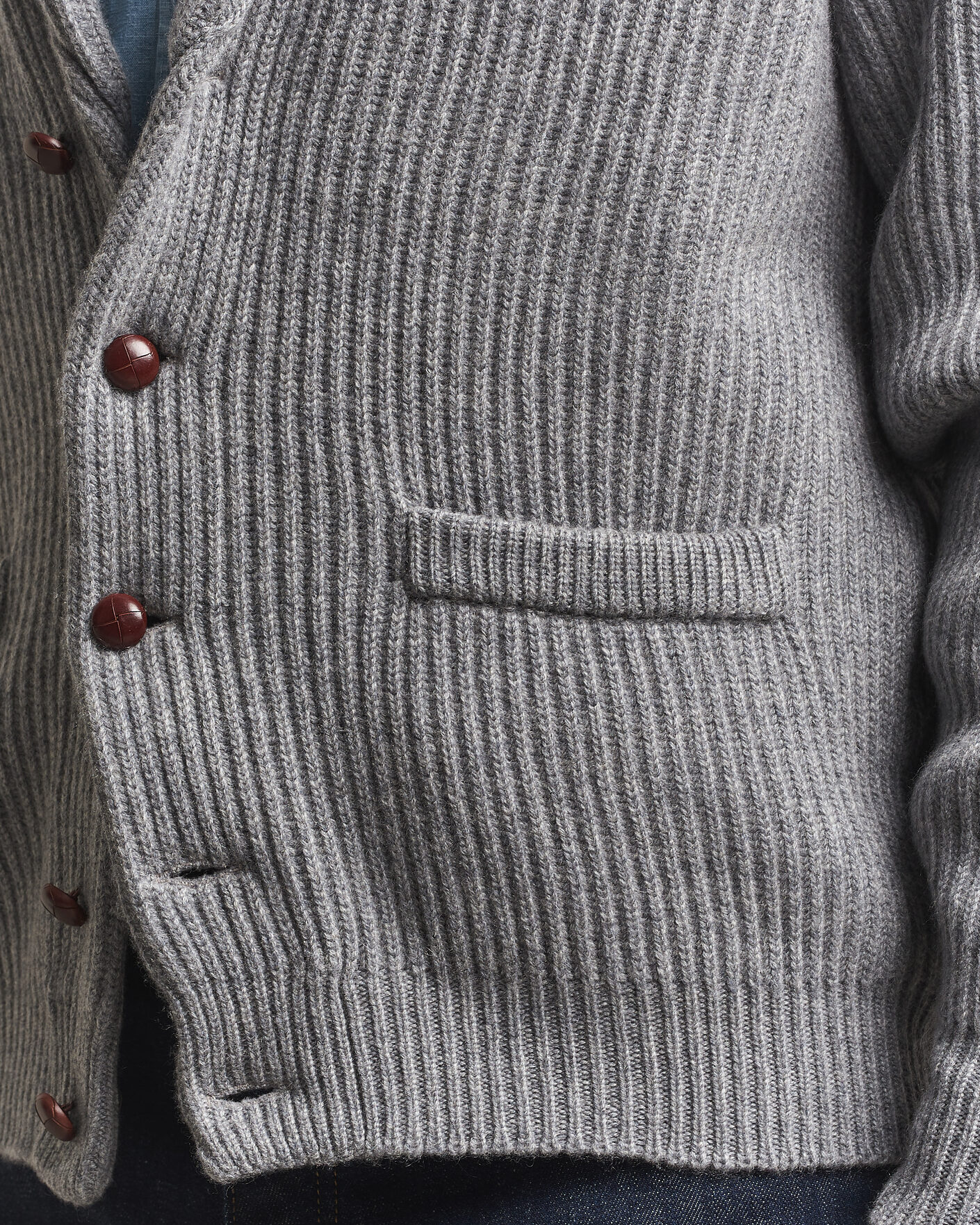 Herre | Trøjer | William Lockie | Windsor Cashmere Shawl Cardigan Flannel Grey