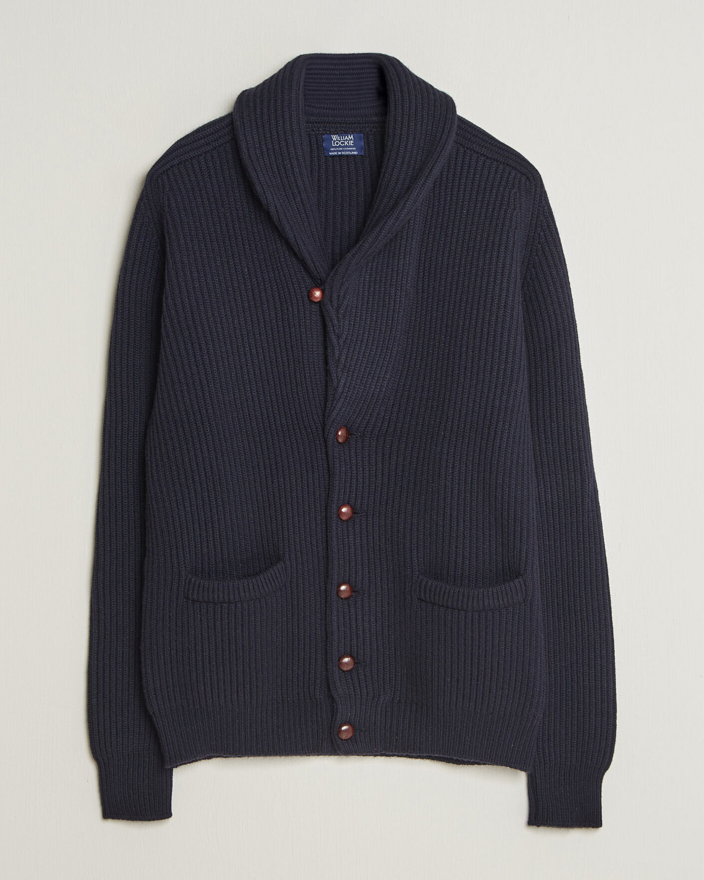 Herre | Trøjer | William Lockie | Windsor Cashmere Shawl Cardigan Navy