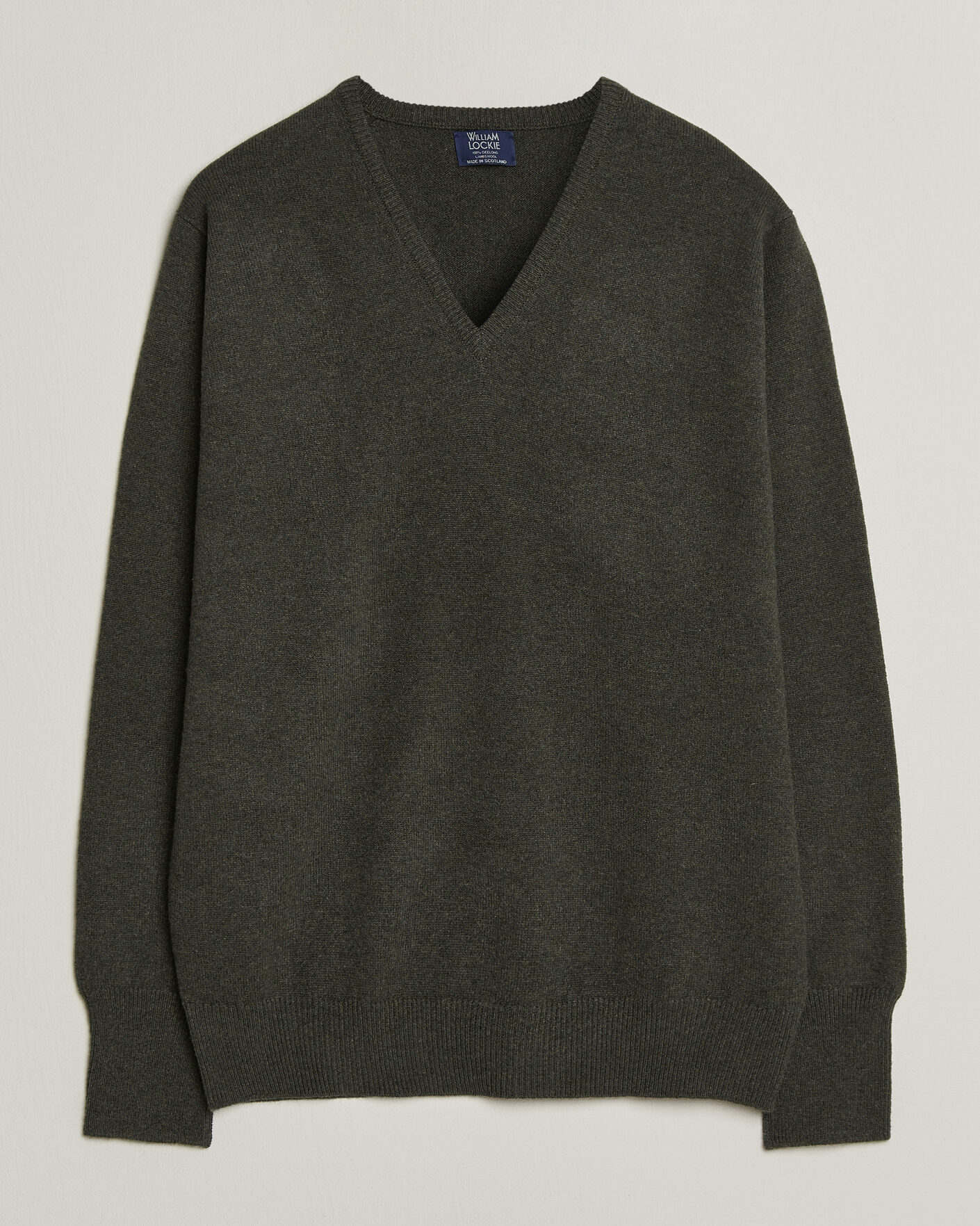Herre | Trøjer | William Lockie | Rob Lambswool V-Neck Seaweed