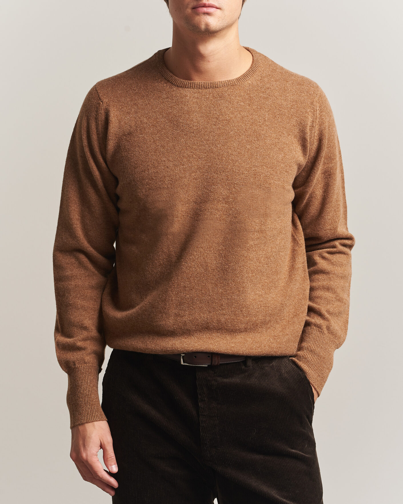 Herre | Trøjer | William Lockie | Rob Lambswool Crewneck Driftwood