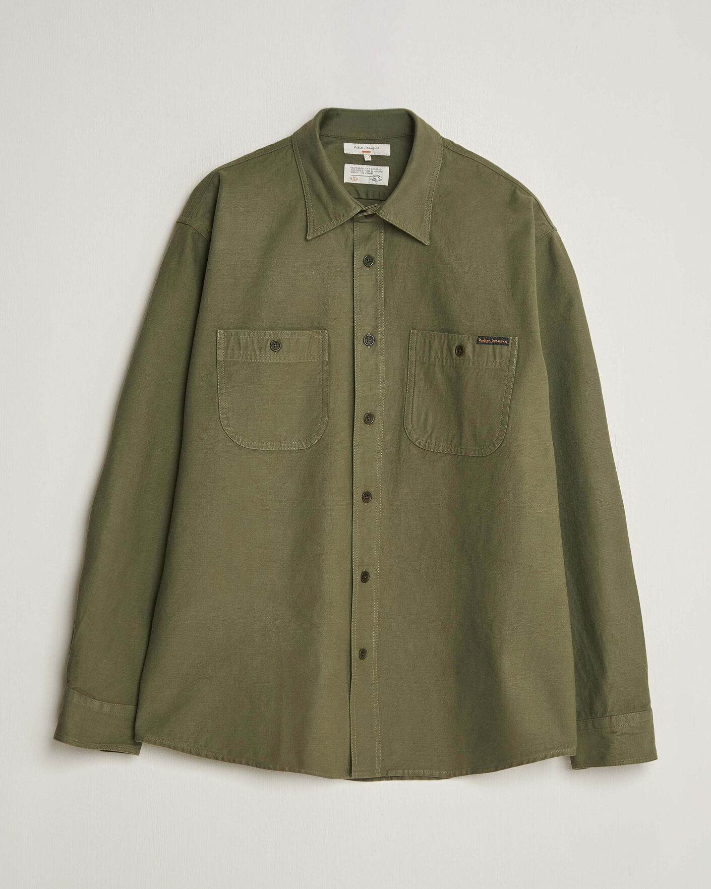 Herre | Skjorter | Nudie Jeans | Julian Worker Shirt Olive Green
