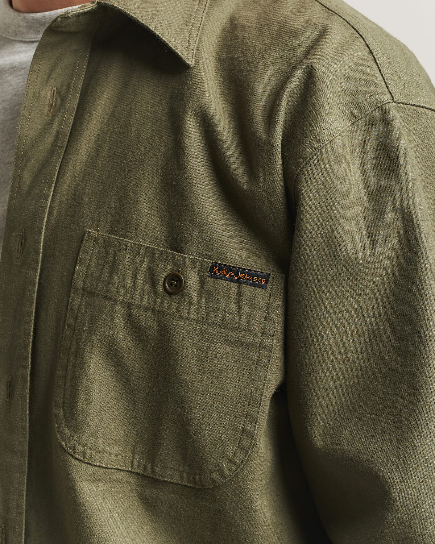 Herre | Skjorter | Nudie Jeans | Julian Worker Shirt Olive Green