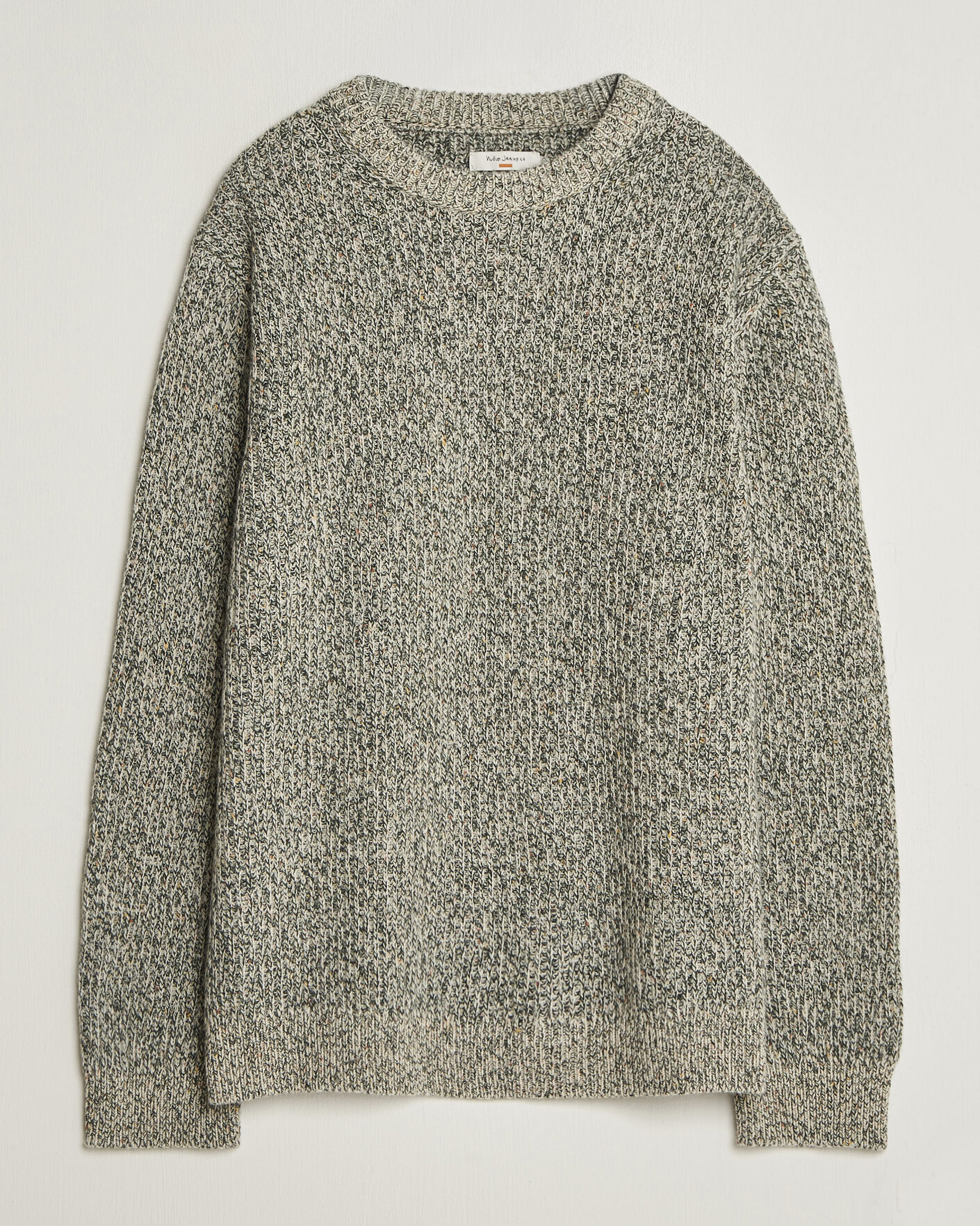 Herre | Trøjer | Nudie Jeans | August Wool Rib Knitted Sweater Green Melange