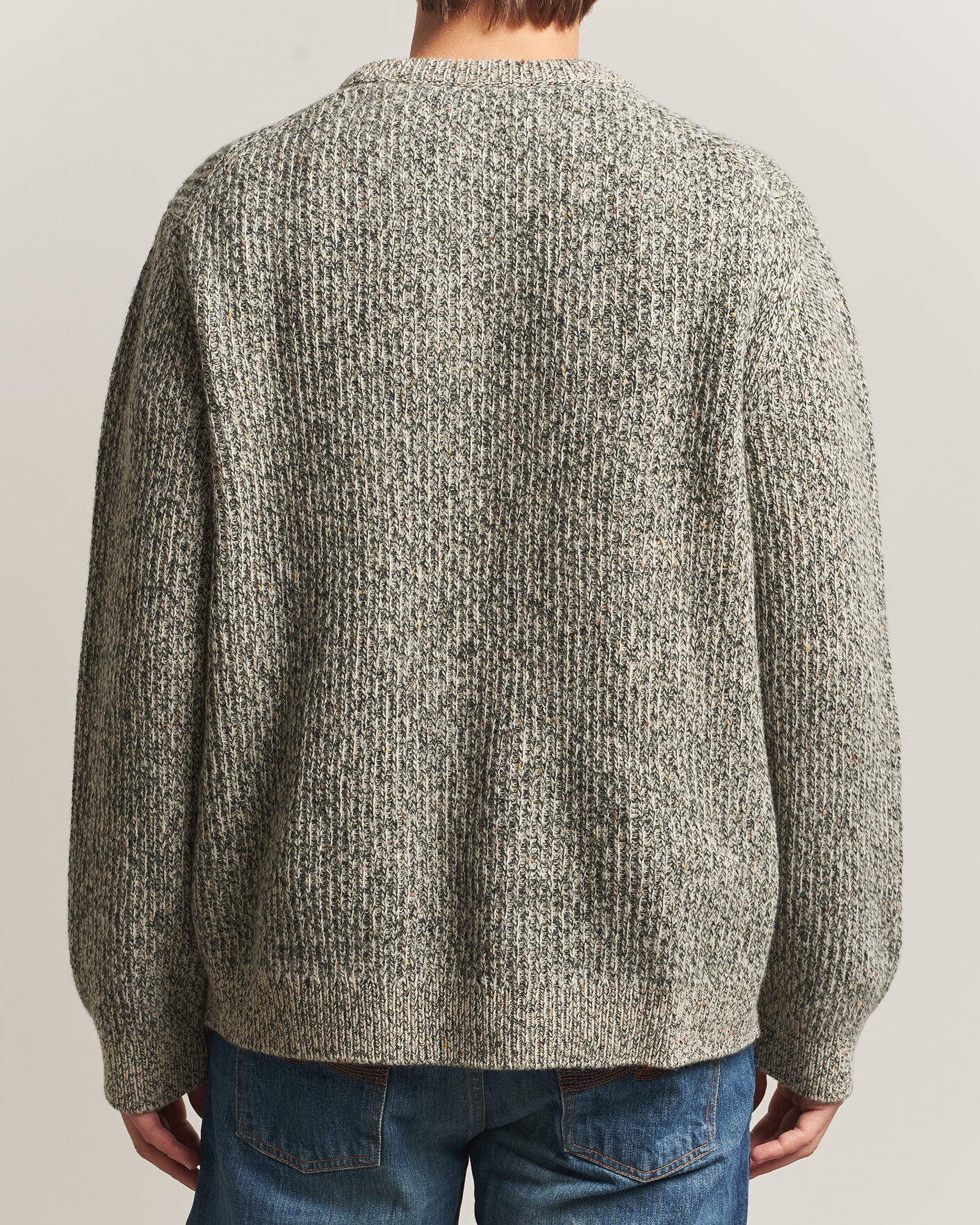 Herre | Trøjer | Nudie Jeans | August Wool Rib Knitted Sweater Green Melange