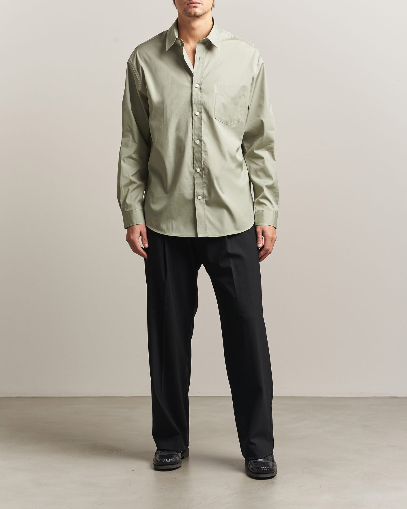 Herre | Skjorter | NN07 | Skyler Relaxed Fit Supima Cotton Shirt Pale Green