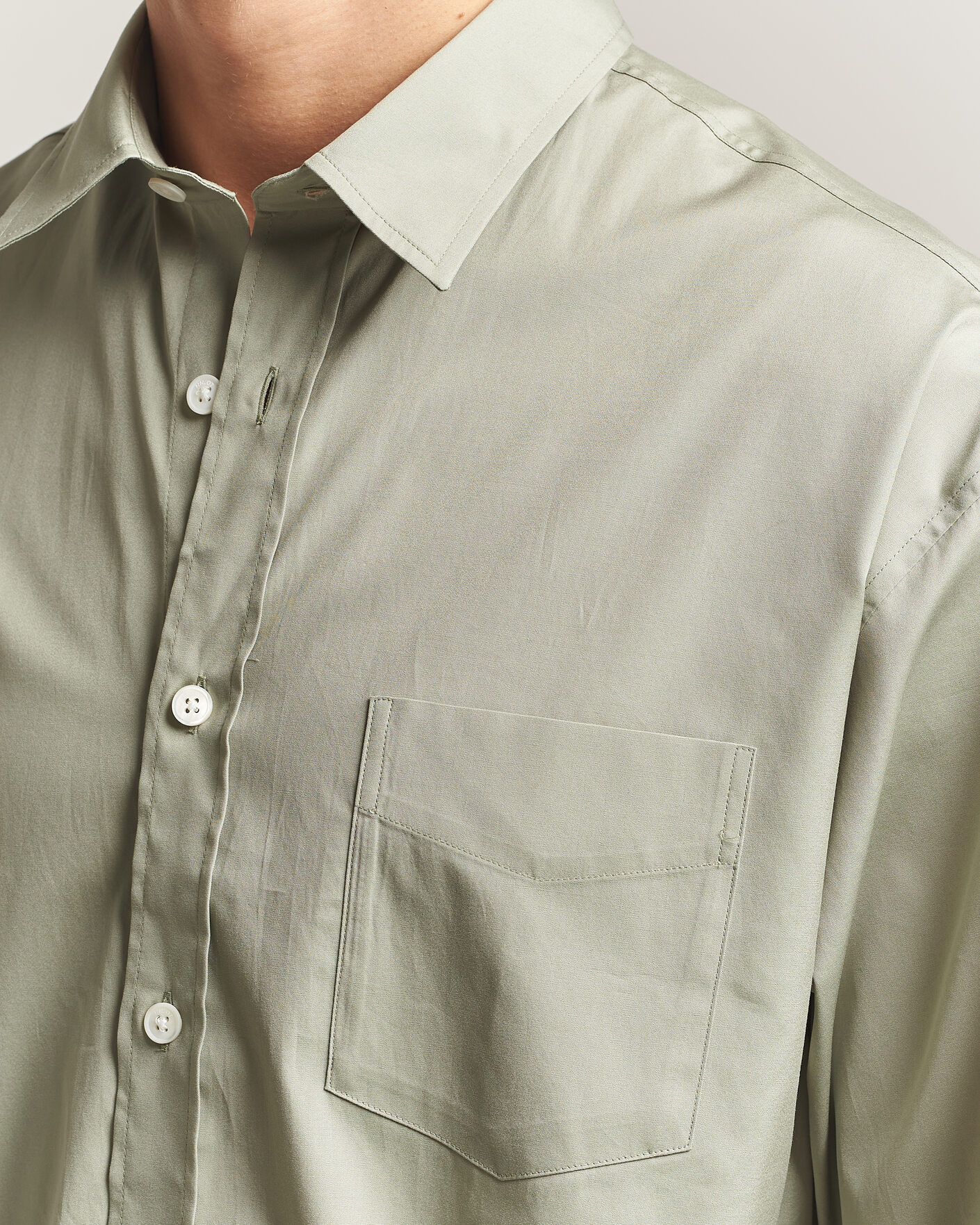 Herre | Skjorter | NN07 | Skyler Relaxed Fit Supima Cotton Shirt Pale Green