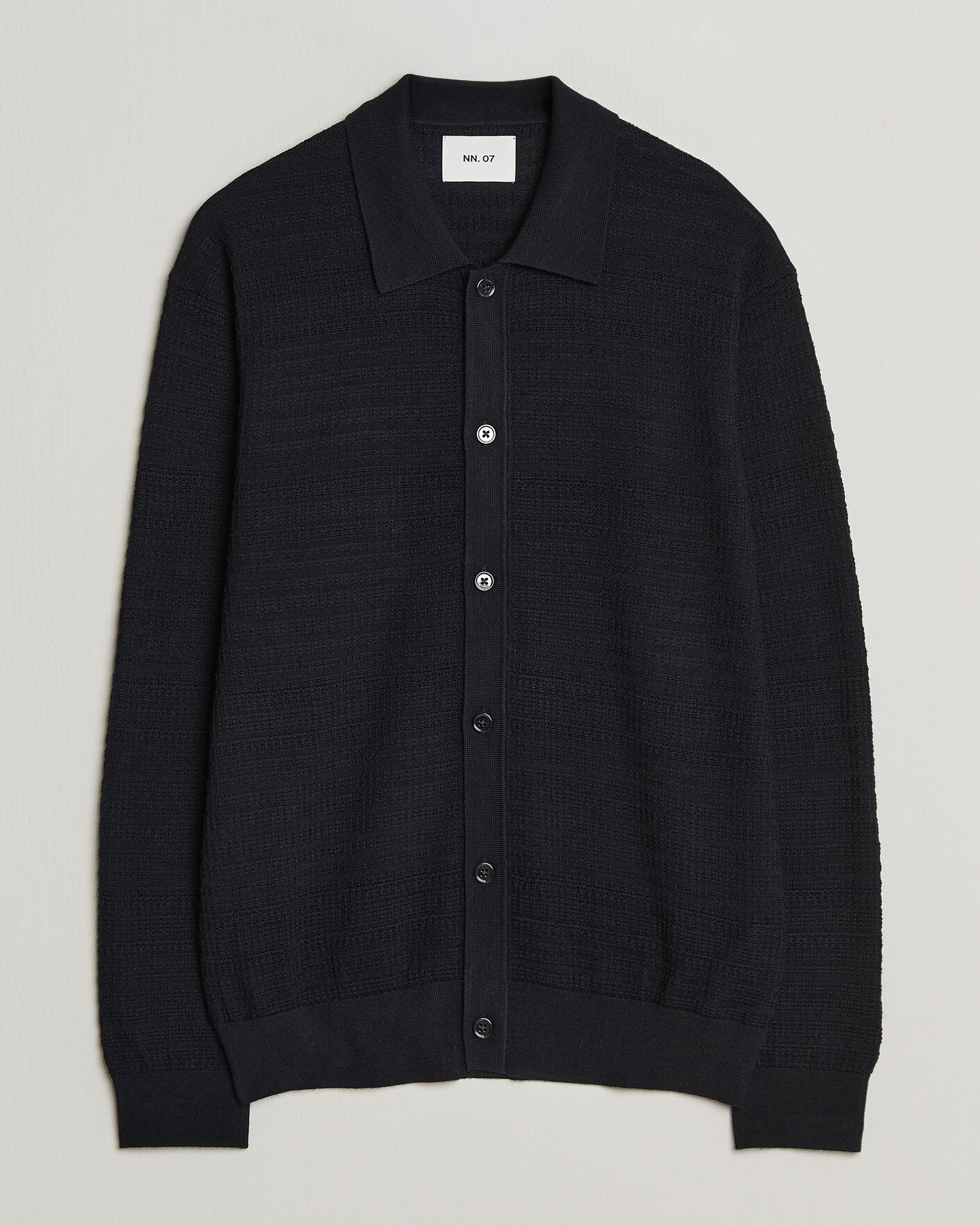 Herre | Trøjer | NN07 | Nate Wool Knitted Cardigan Deep Navy