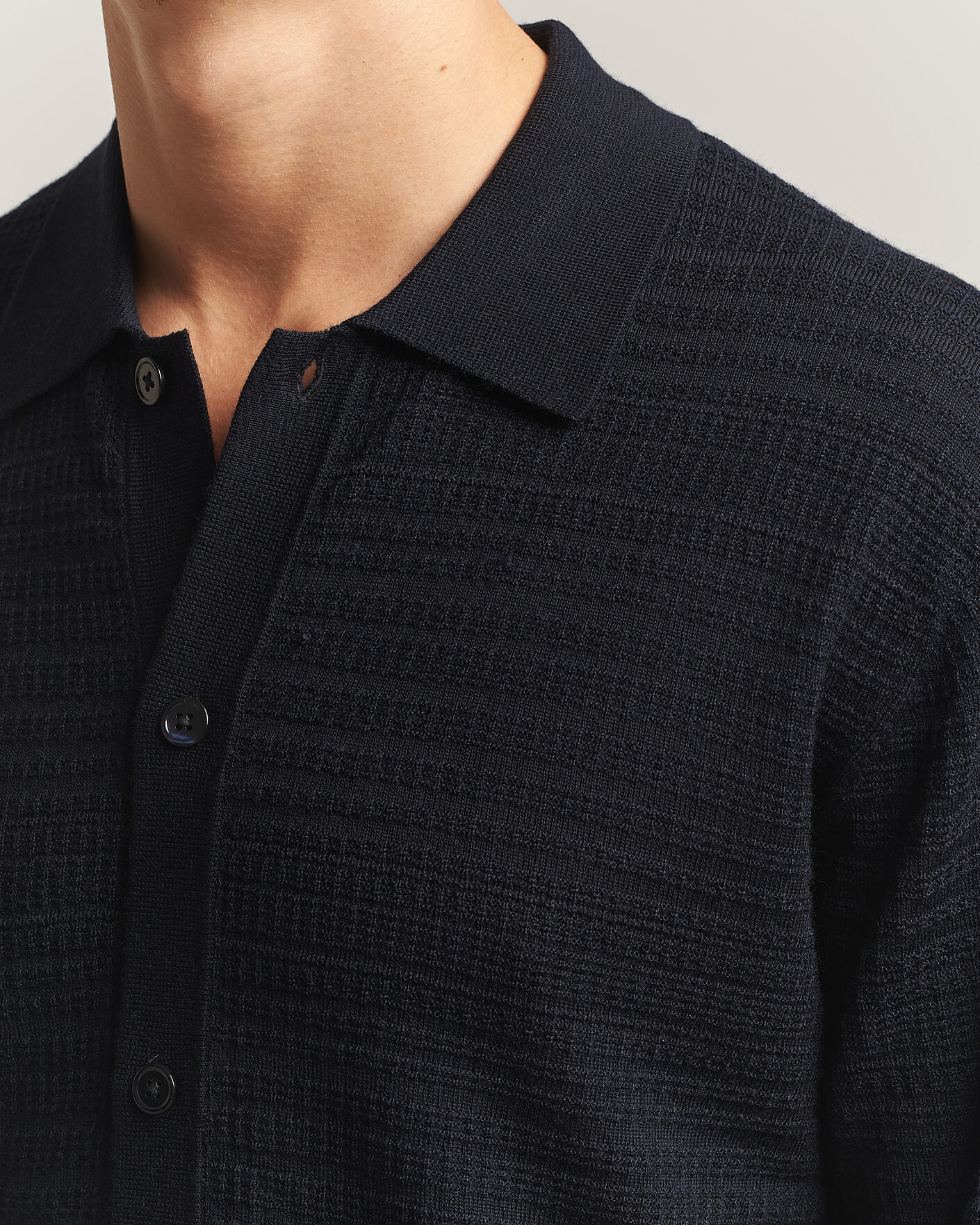 Herre | Trøjer | NN07 | Nate Wool Knitted Cardigan Deep Navy