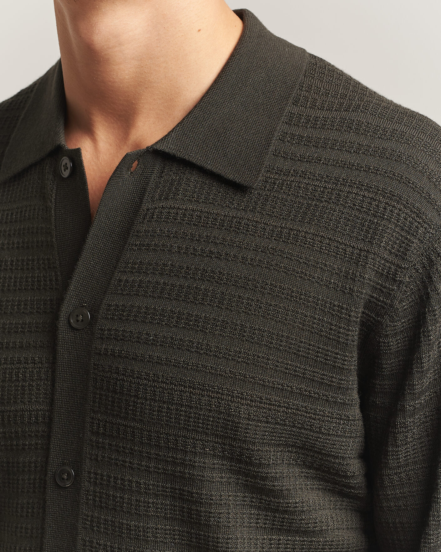 Herre | Trøjer | NN07 | Nate Wool Knitted Cardigan Dark Army