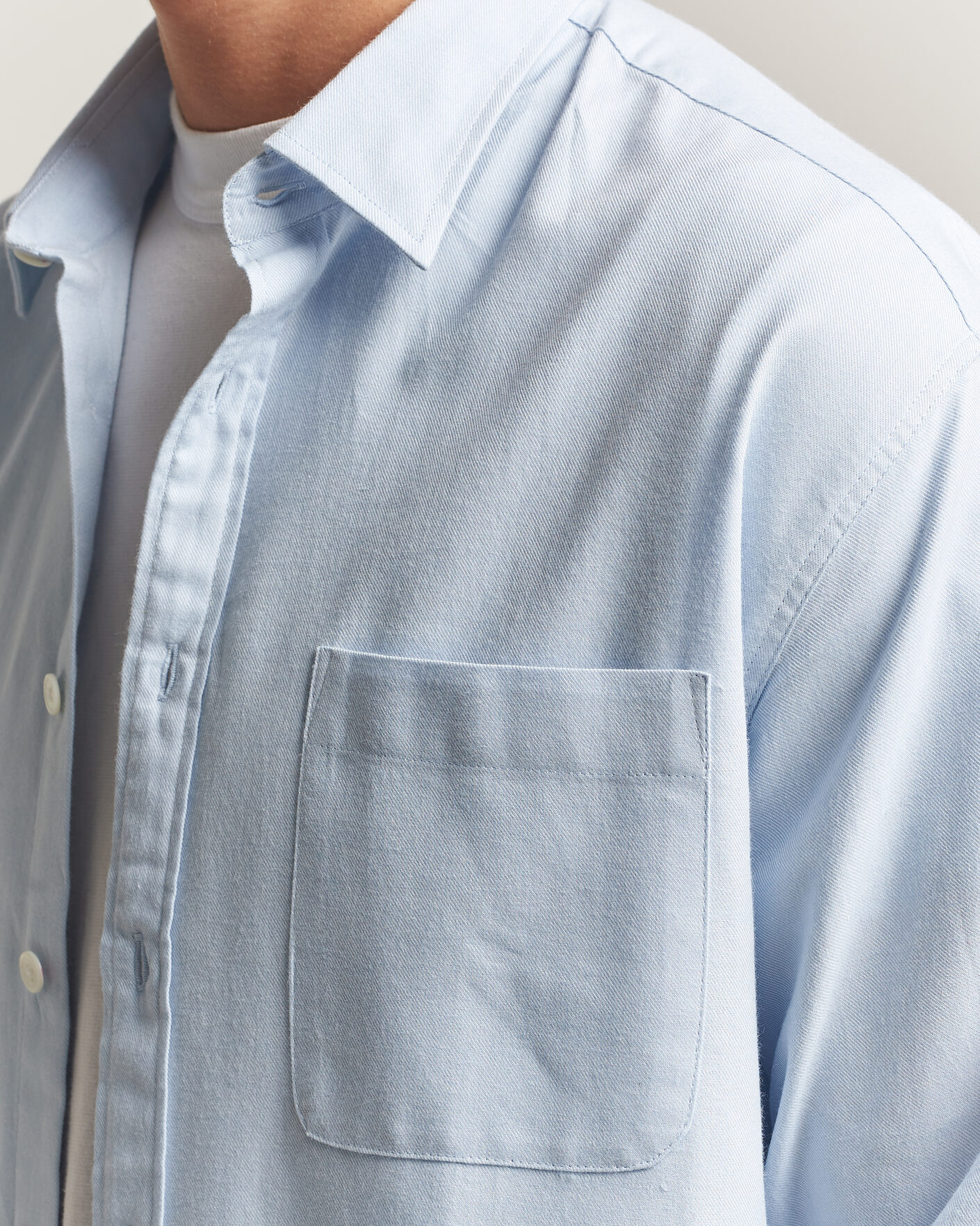 Herre | Skjorter | NN07 | Deon Brushed Light Flannel Shirt Sky Mist