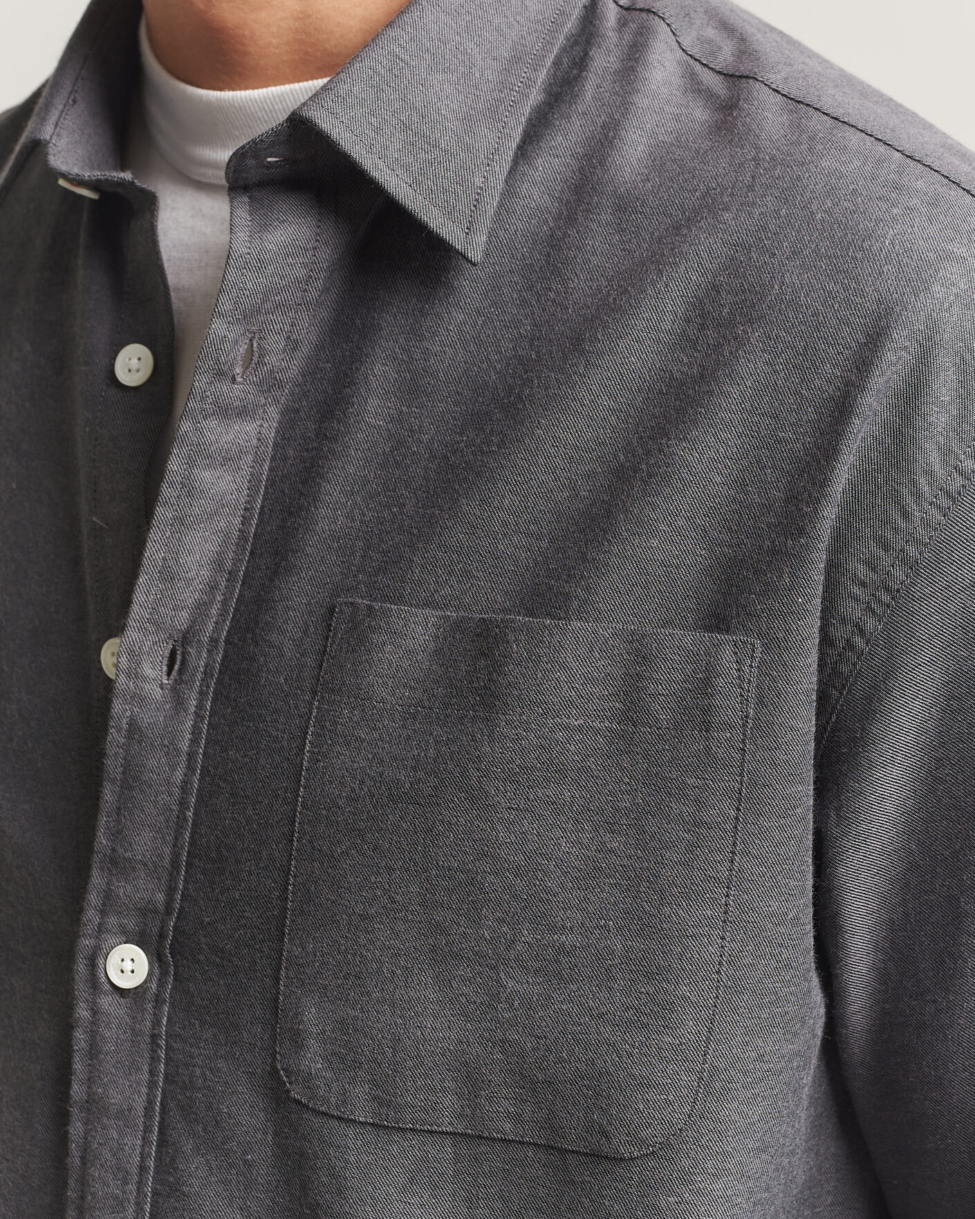 Herre | Skjorter | NN07 | Deon Brushed Light Flannel Shirt Dark Grey