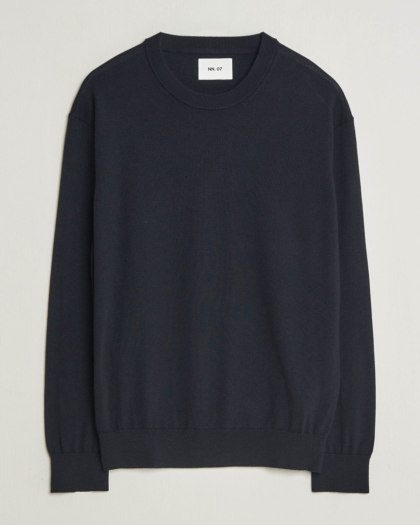 Herre | Trøjer | NN07 | Nate Wool Knitted Crew Neck Deep Navy