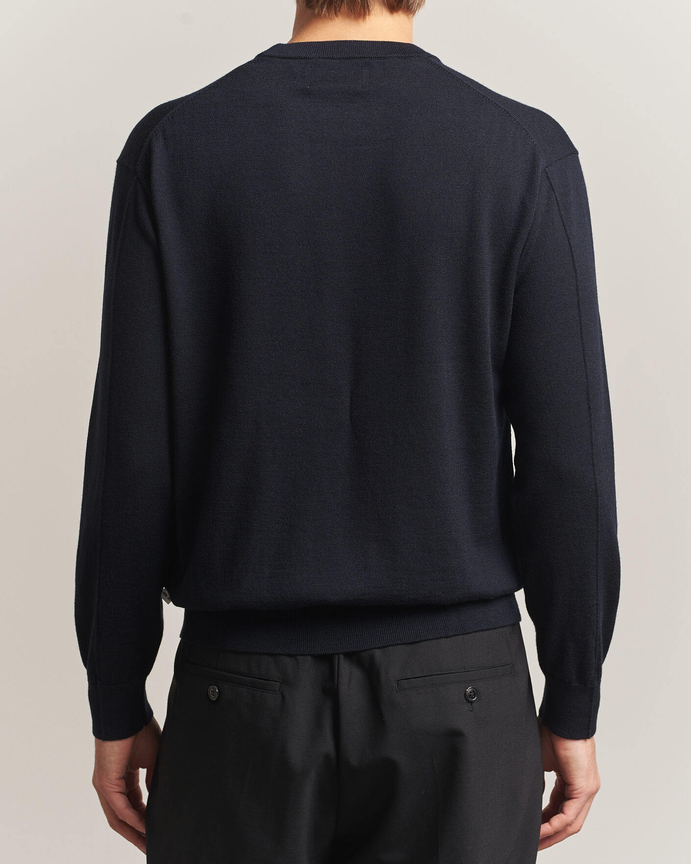 Herre | Trøjer | NN07 | Nate Wool Knitted Crew Neck Deep Navy