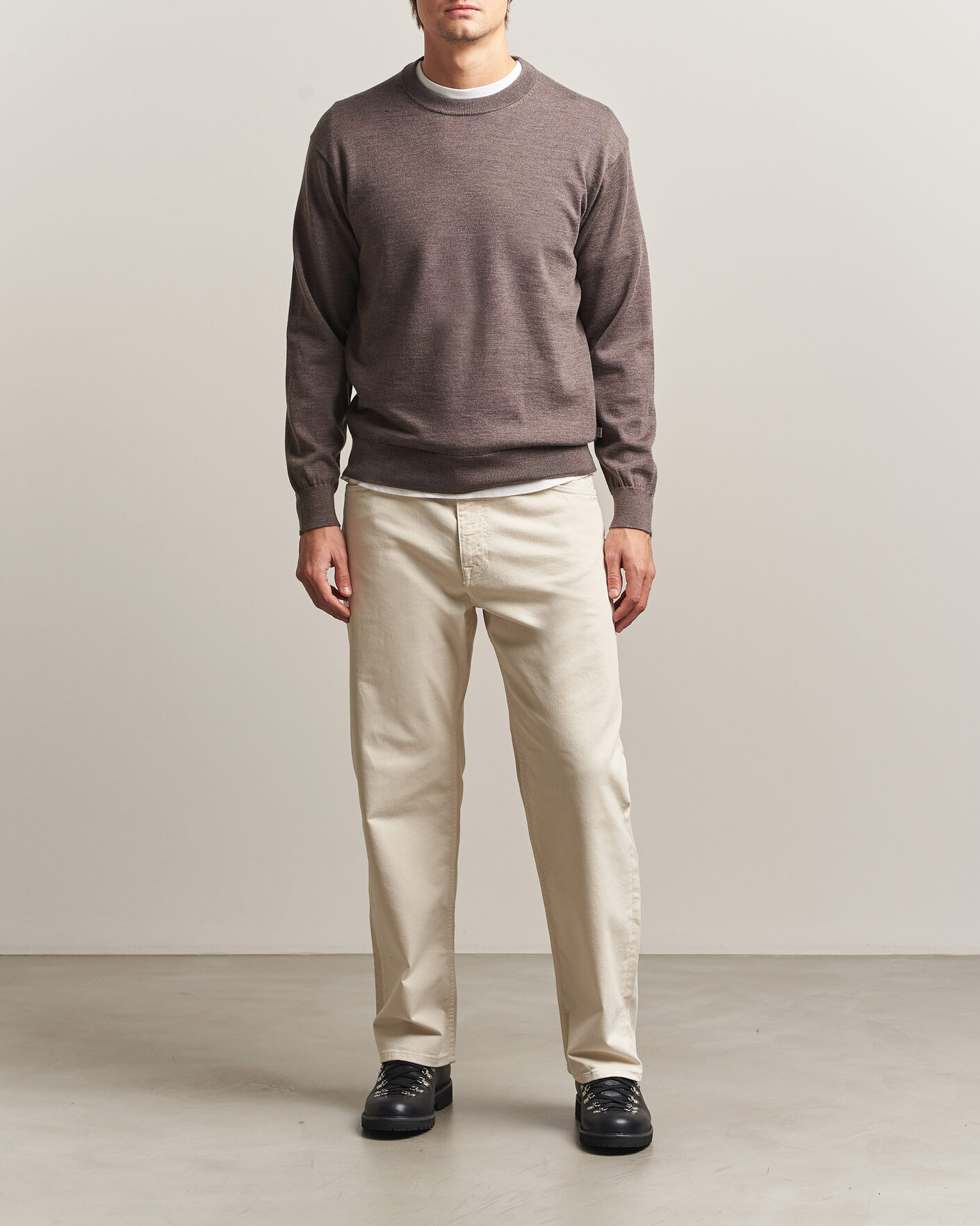 Herre | Trøjer | NN07 | Nate Wool Knitted Crew Neck Mable Husk