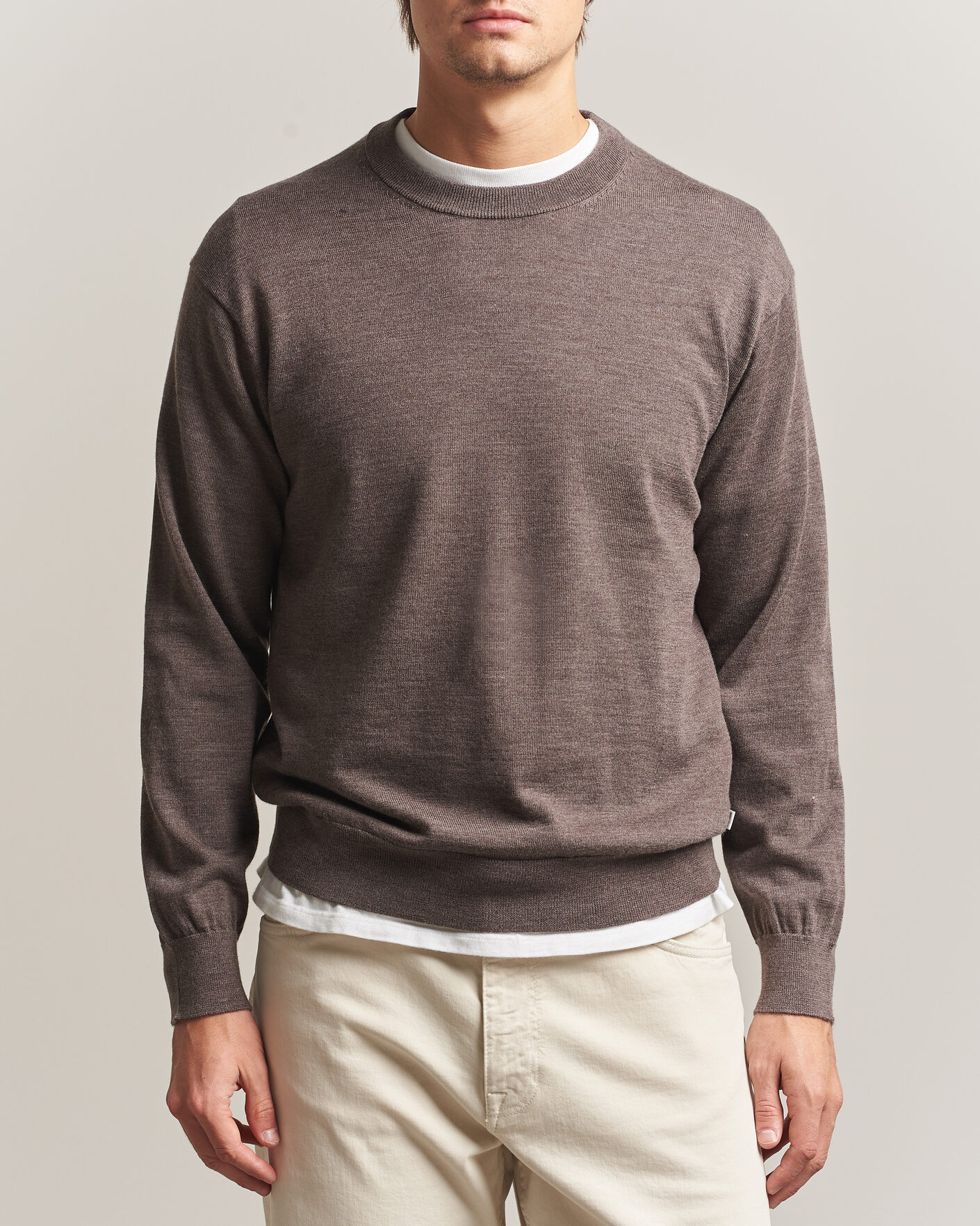 Herre | Trøjer | NN07 | Nate Wool Knitted Crew Neck Mable Husk