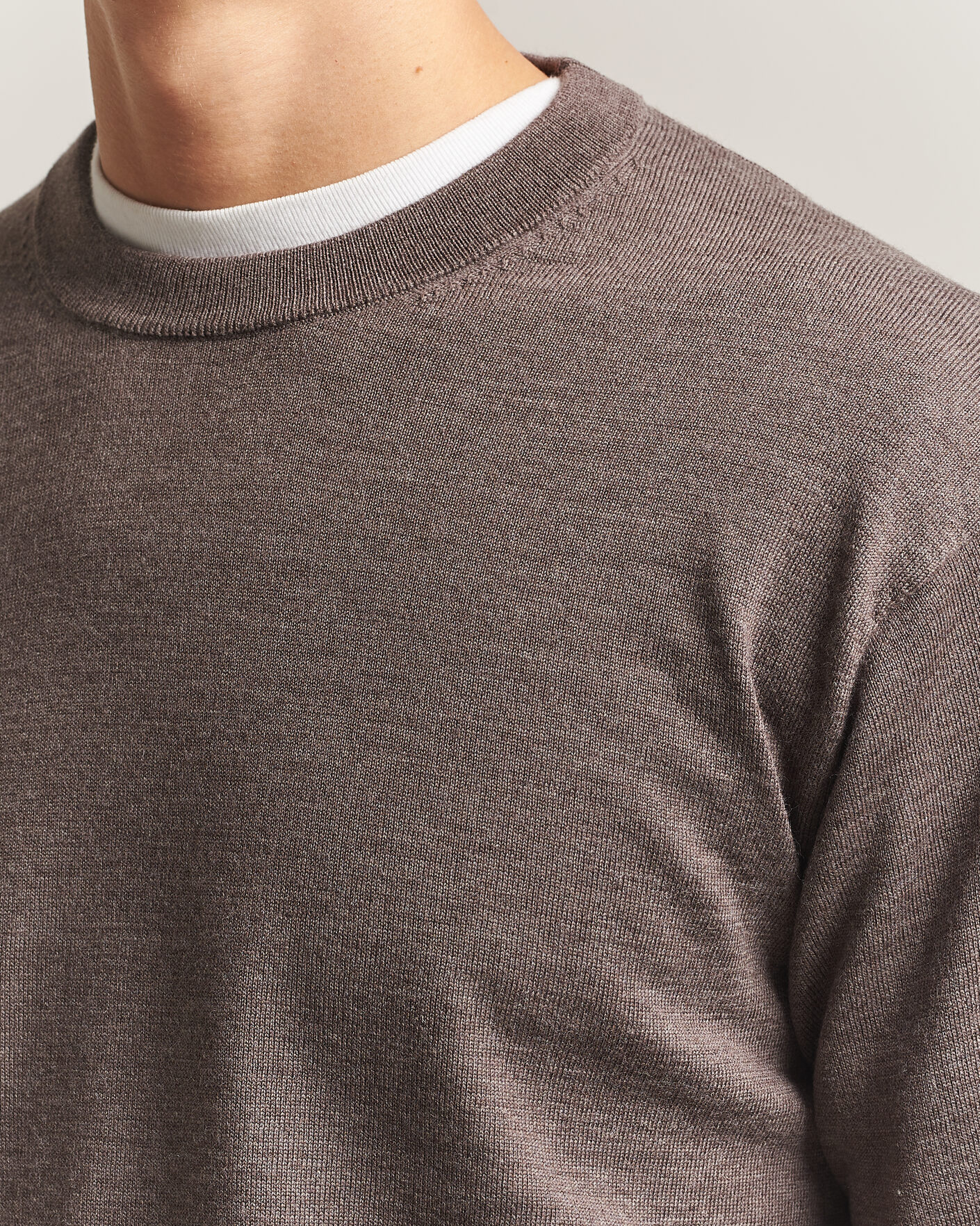 Herre | Trøjer | NN07 | Nate Wool Knitted Crew Neck Mable Husk