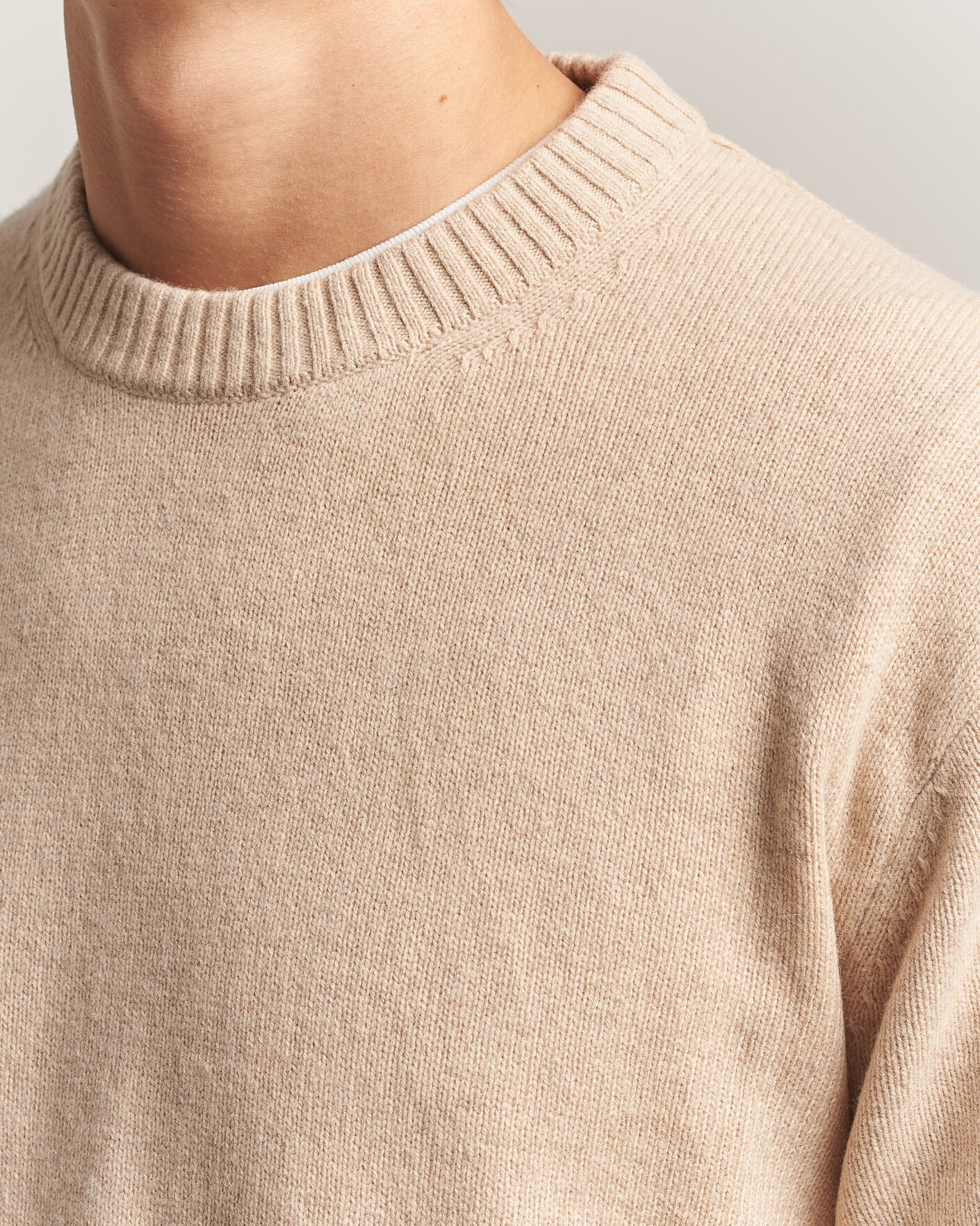 Herre | Trøjer | NN07 | Russel Wool/Cotton Knitted Sweater Ecru