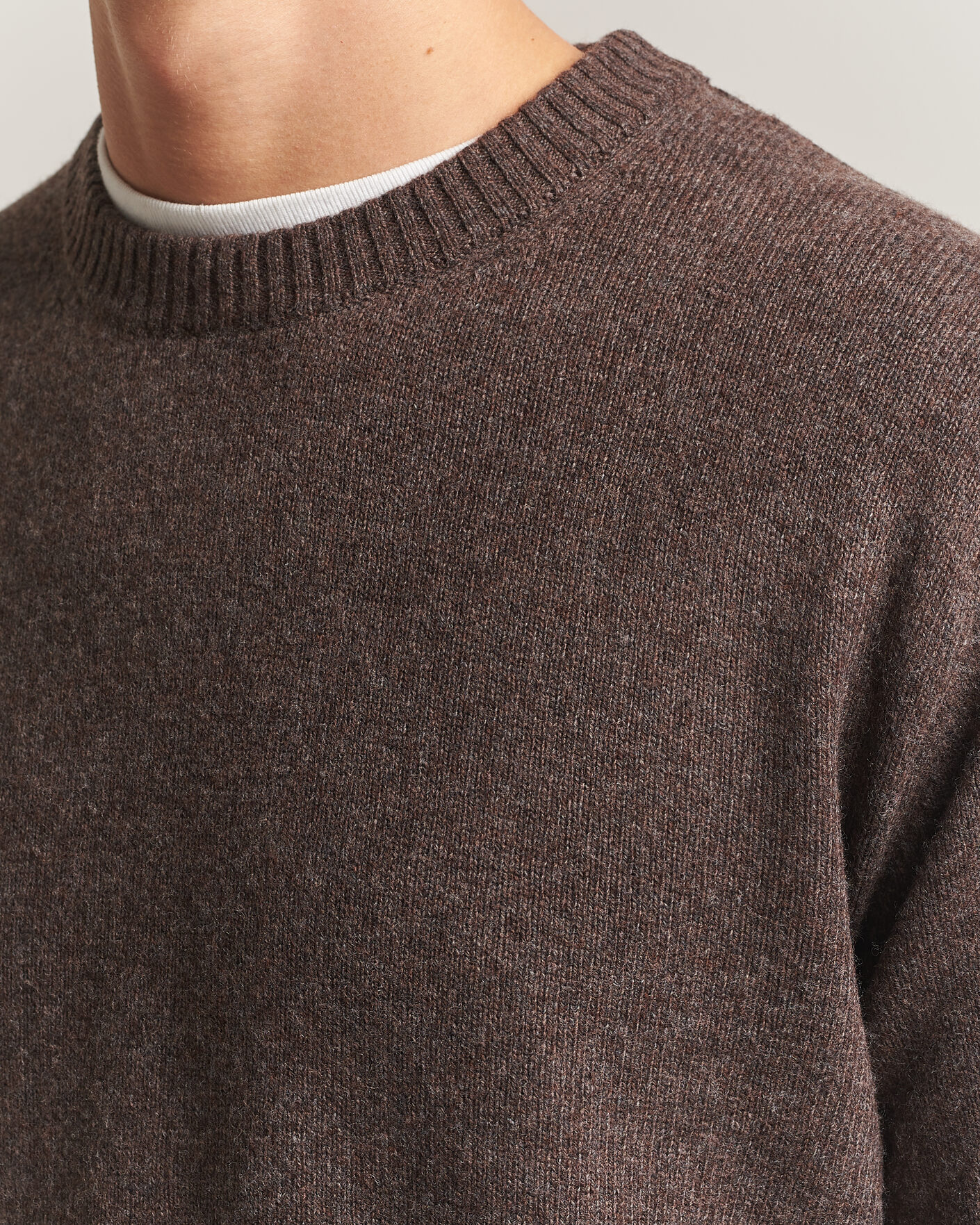 Herre | Trøjer | NN07 | Russel Wool/Cotton Knitted Sweater Mable Husk