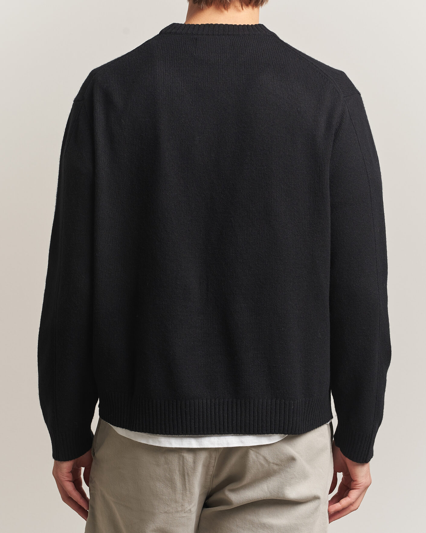 Herre | Trøjer | NN07 | Russel Wool/Cotton Knitted Sweater Black