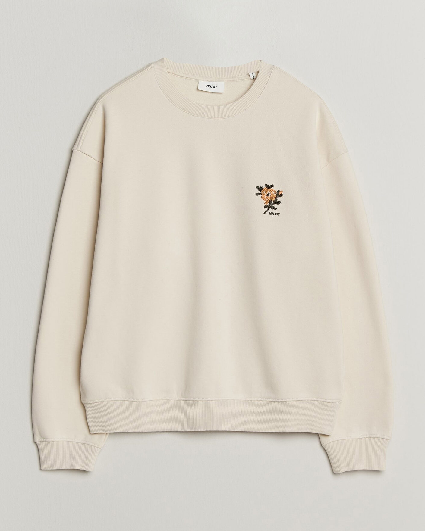 Herre | Trøjer | NN07 | David Embroidered Sweatshirt Ivory