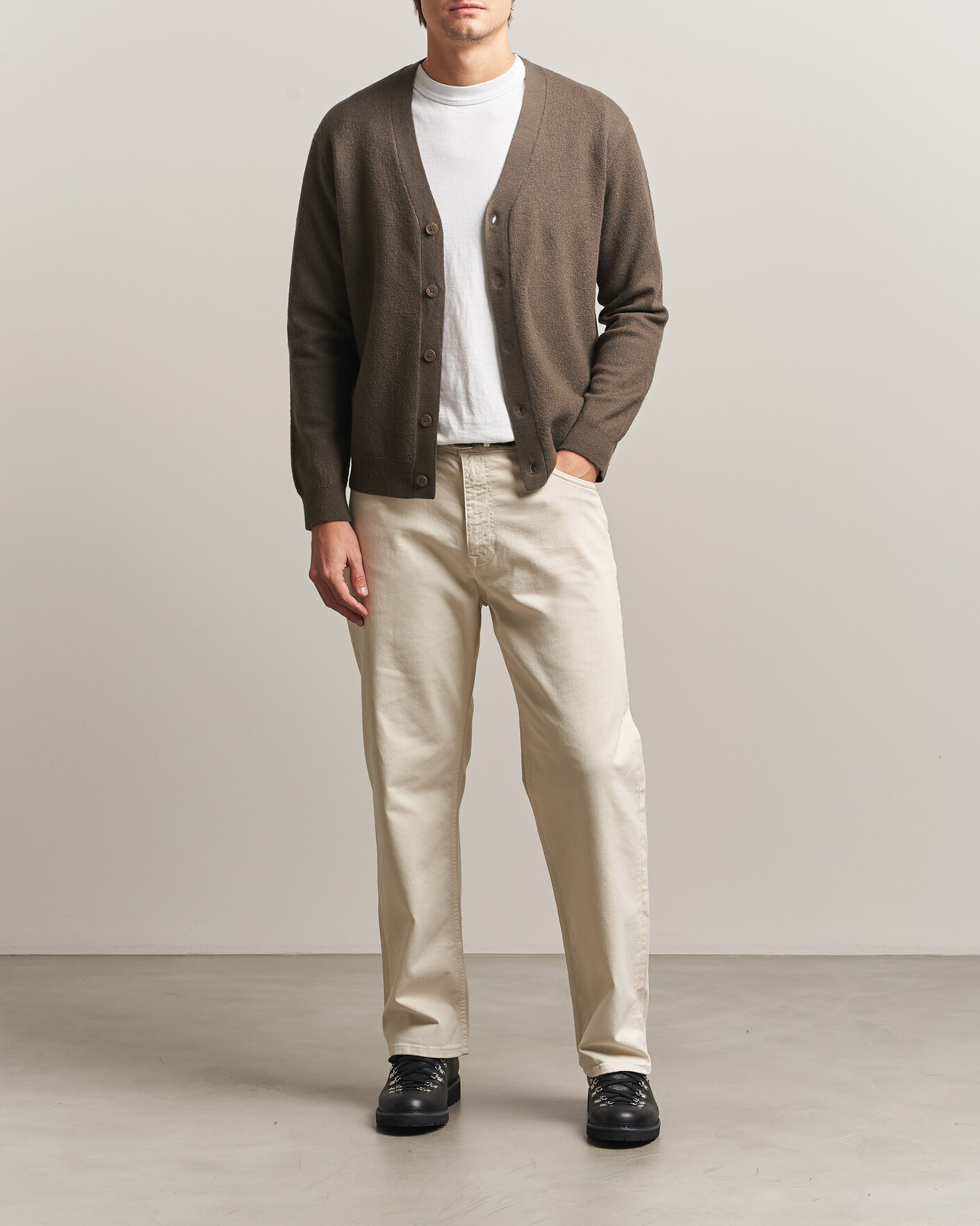 Herre | Trøjer | NN07 | Jasper Wool Knitted Cardigan Mable Husk