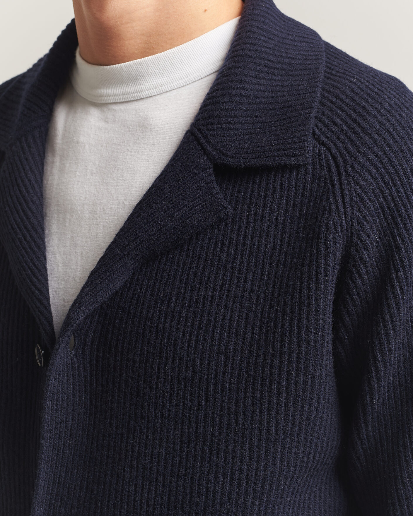 Herre | Trøjer | NN07 | Shane Wool Knitted Cardigan Navy Blue
