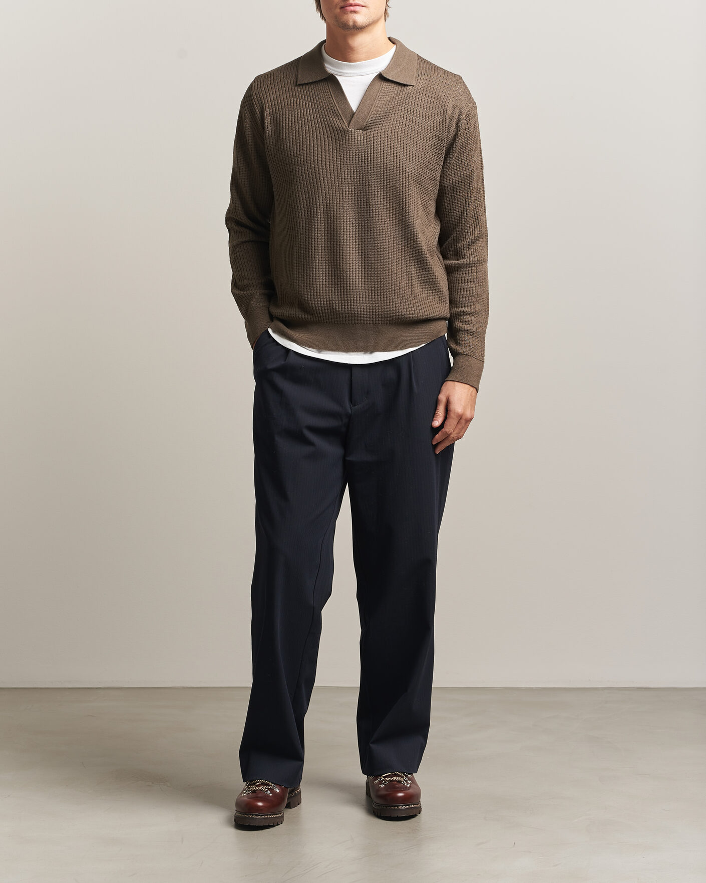 Herre | Trøjer | NN07 | Nate Wool Knitted Polo Mable Husk