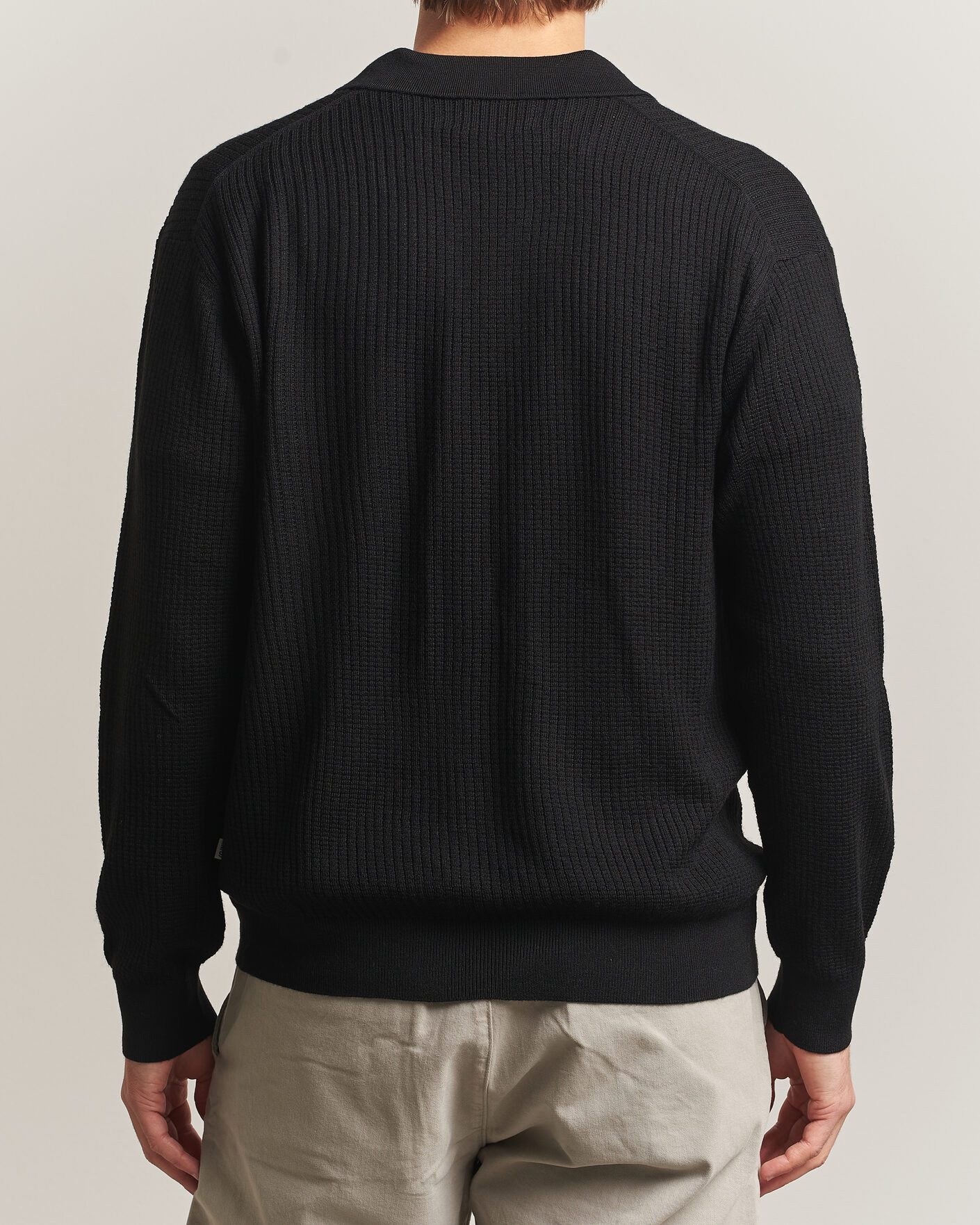 Herre | Trøjer | NN07 | Nate Wool Knitted Polo Black