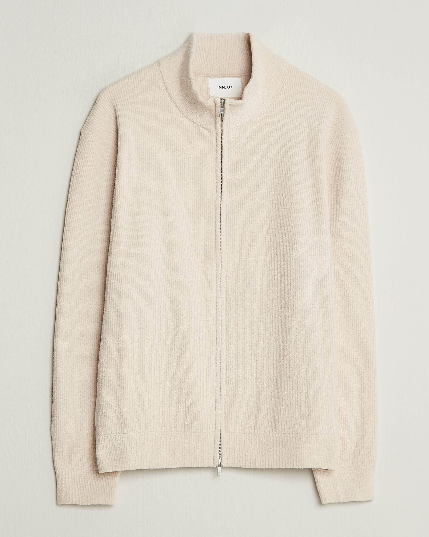 Herre | Trøjer | NN07 | Danny Rib Knitted Full Zip Ivory