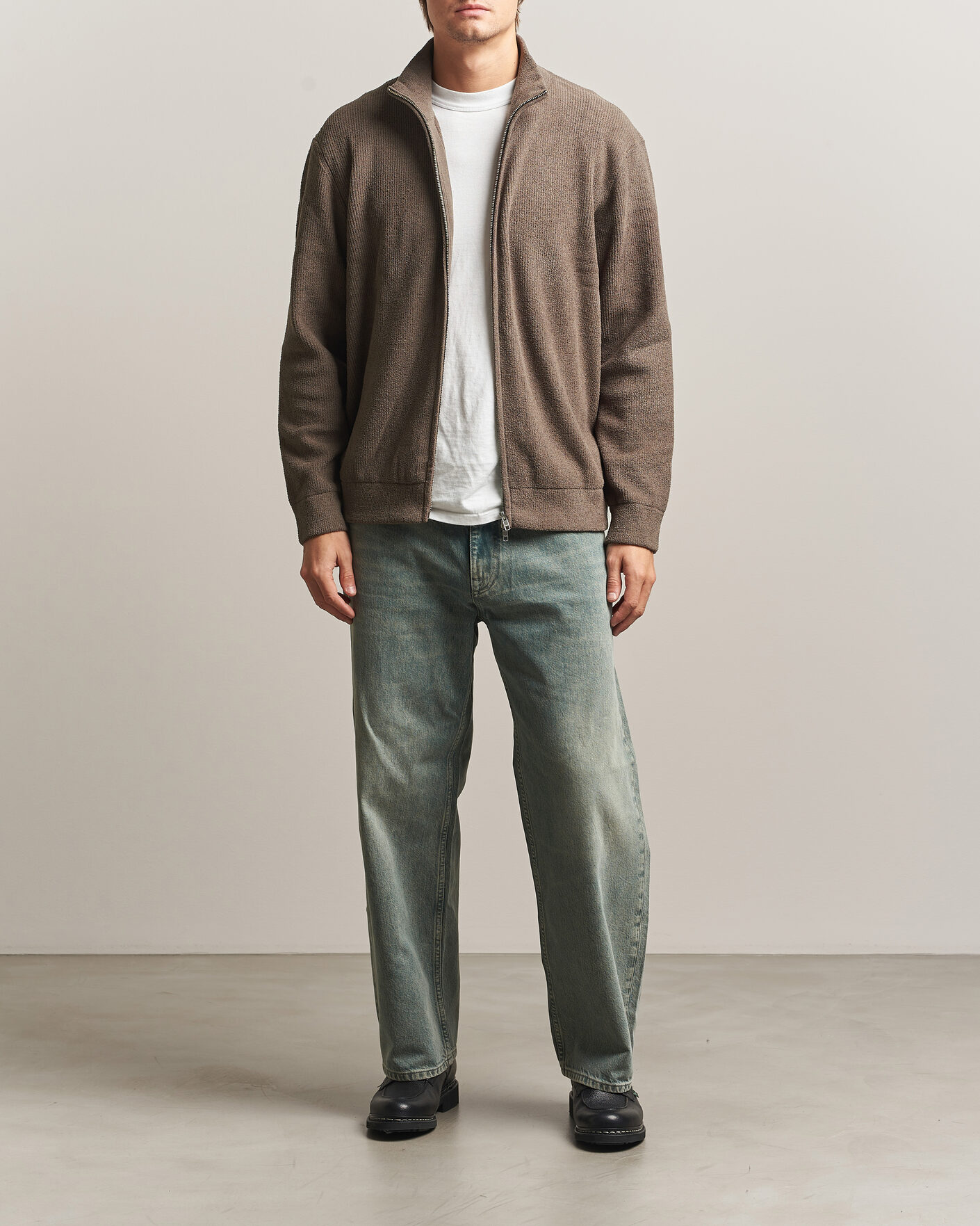 Herre | Trøjer | NN07 | Danny Rib Knitted Full Zip Mable Husk
