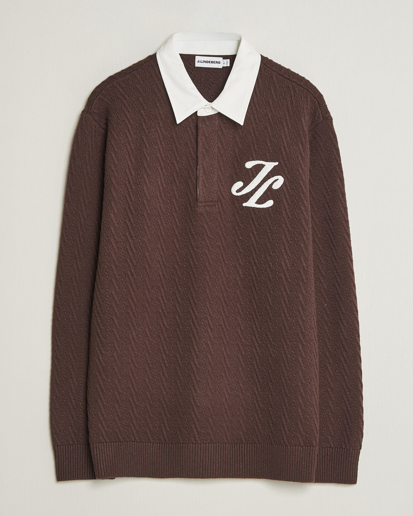 Herre | Trøjer | J.Lindeberg | Johnny Knitted Rugby Seal Brown