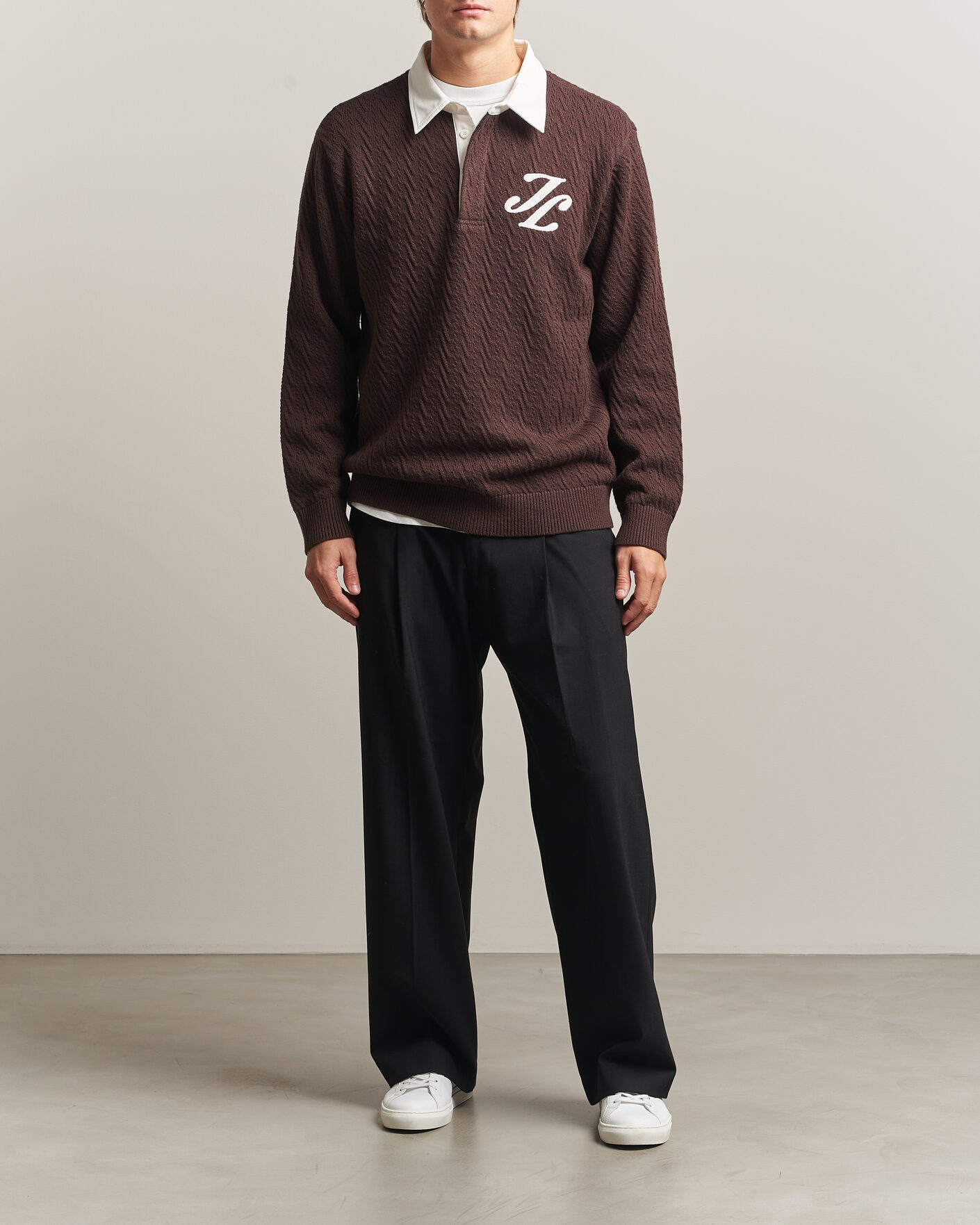 Herre | Trøjer | J.Lindeberg | Johnny Knitted Rugby Seal Brown