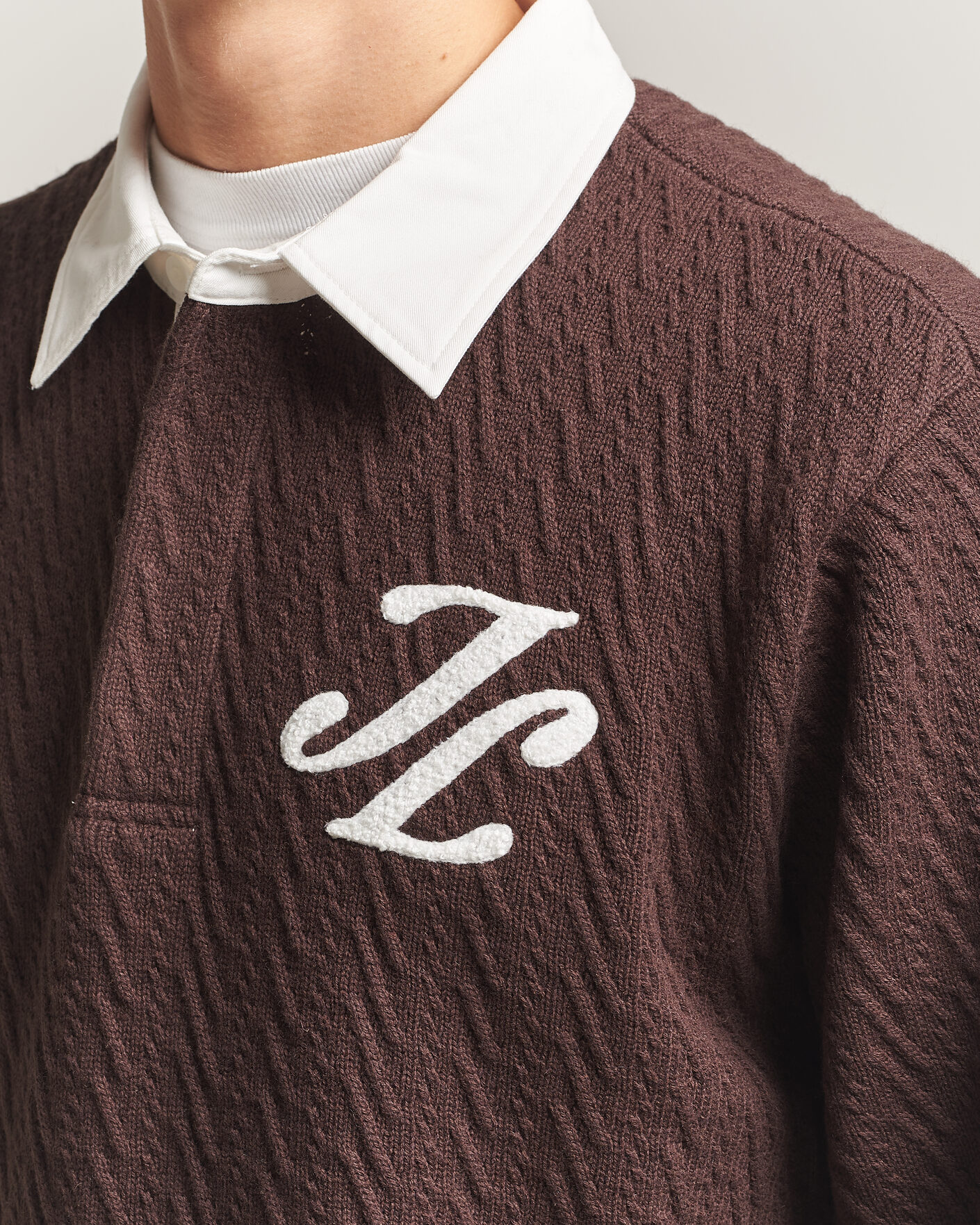 Herre | Trøjer | J.Lindeberg | Johnny Knitted Rugby Seal Brown