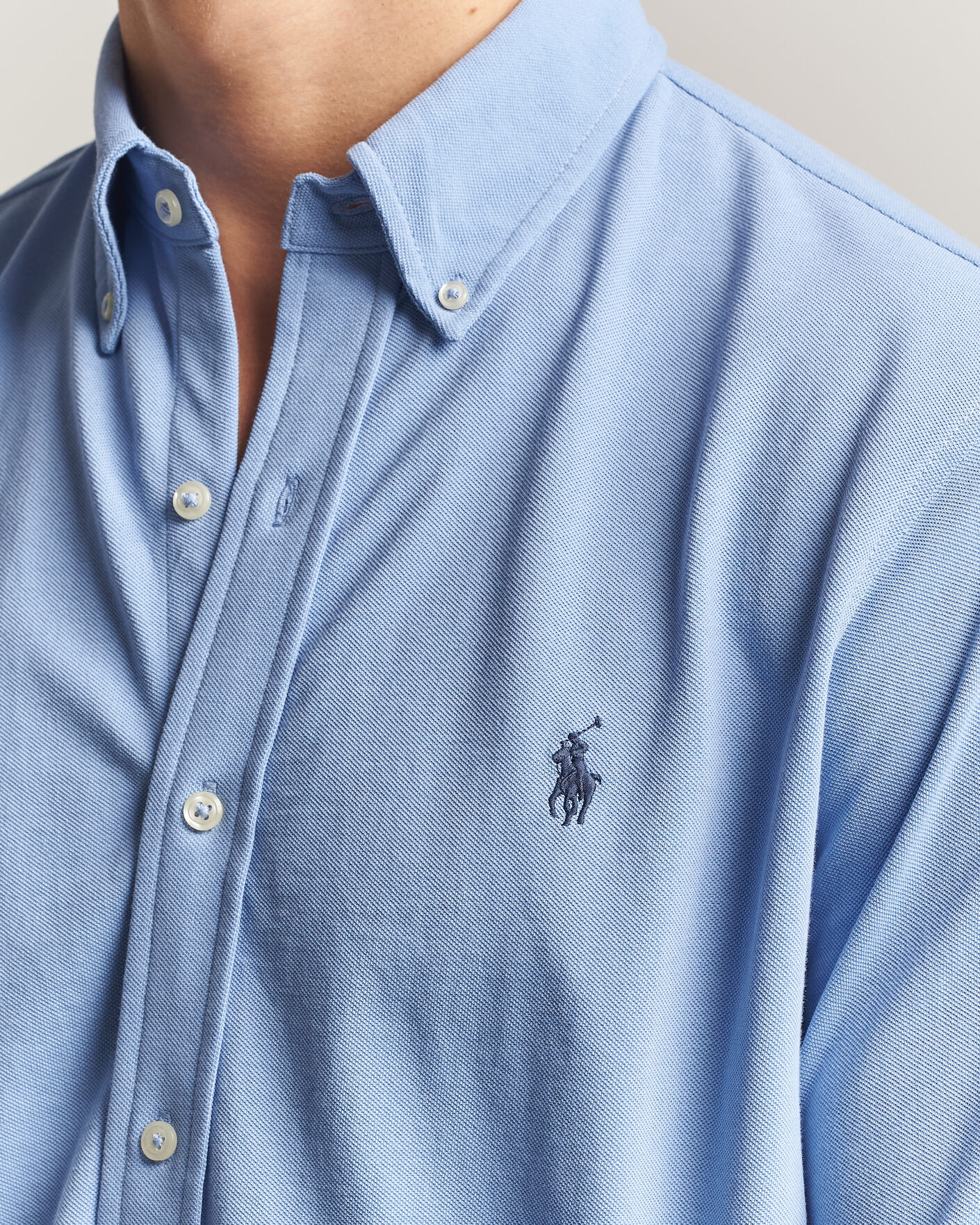 Herre | Polotrøjer | Polo Ralph Lauren | Featherweight Mesh Shirt Dress Shirt Blue