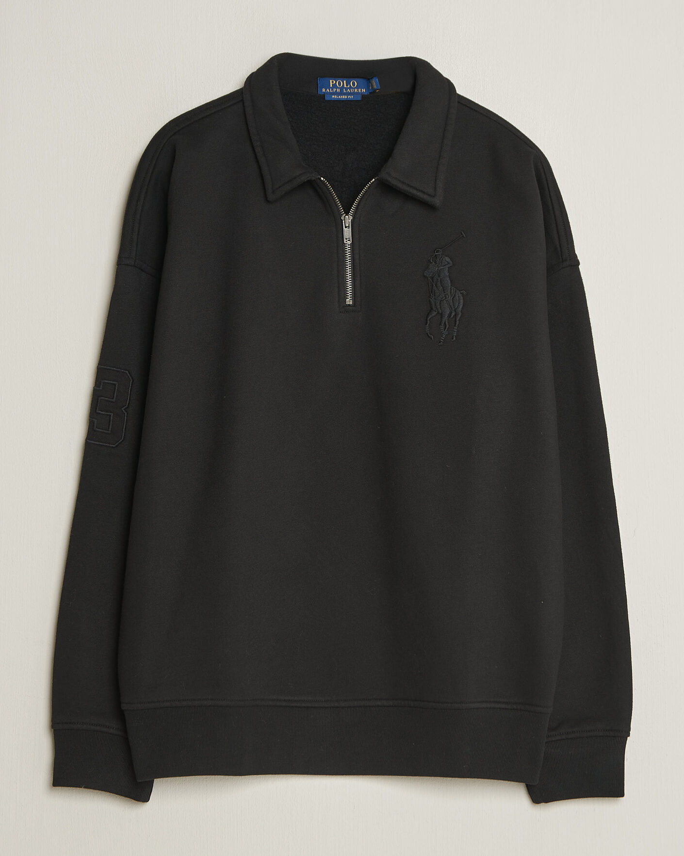 Herre | Trøjer | Polo Ralph Lauren | Heavy Weight Half Zip Fleece Polo Black