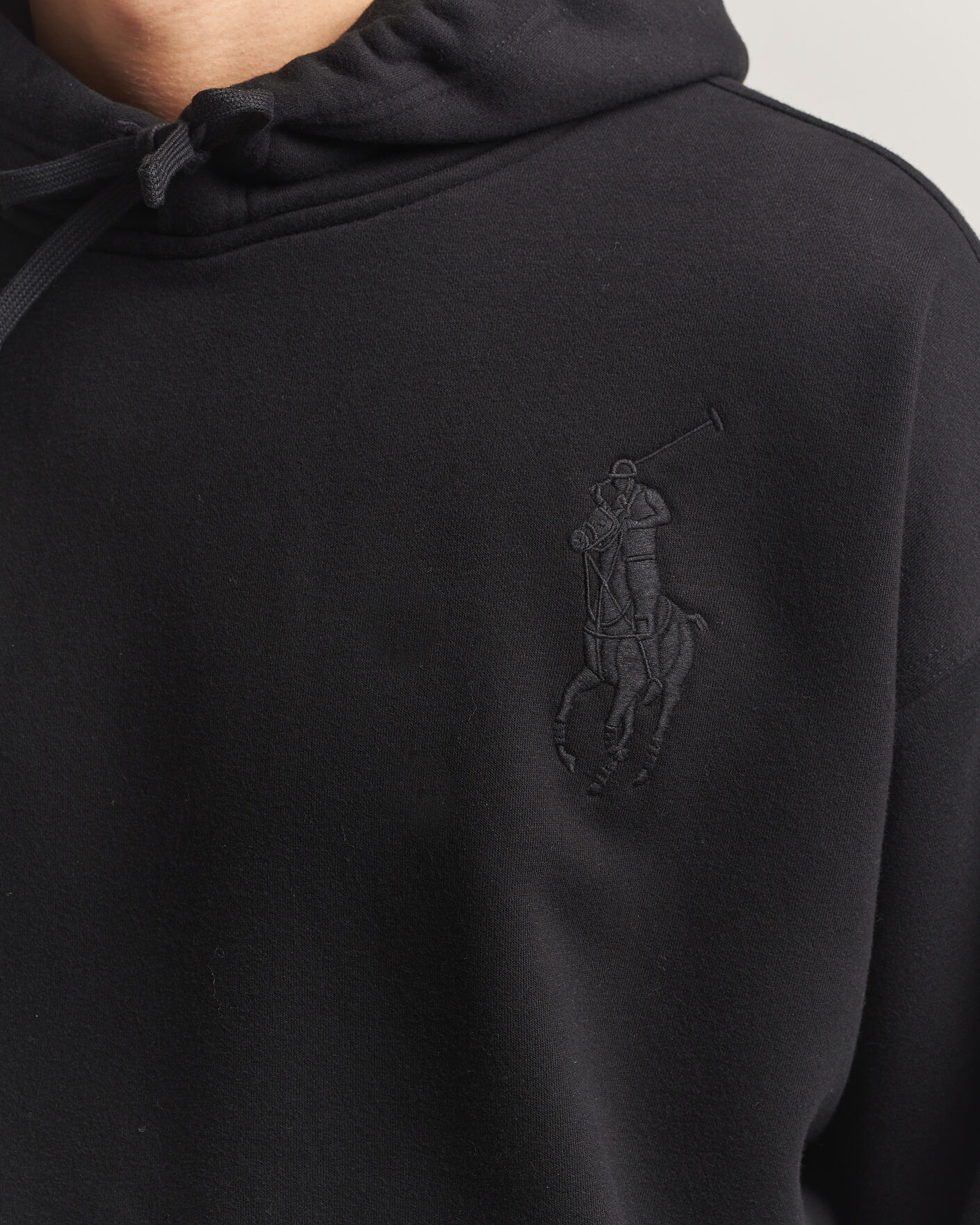 Herre | Trøjer | Polo Ralph Lauren | Heavy Weight Tonal Pony Hoodie Polo Black
