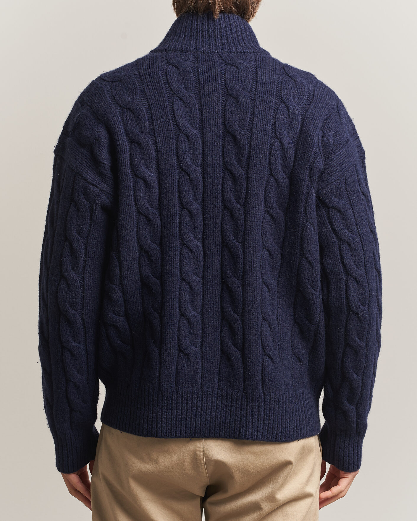 Herre | Trøjer | Polo Ralph Lauren | Wool/Alpaca Cable Full-Zip Hunter Navy