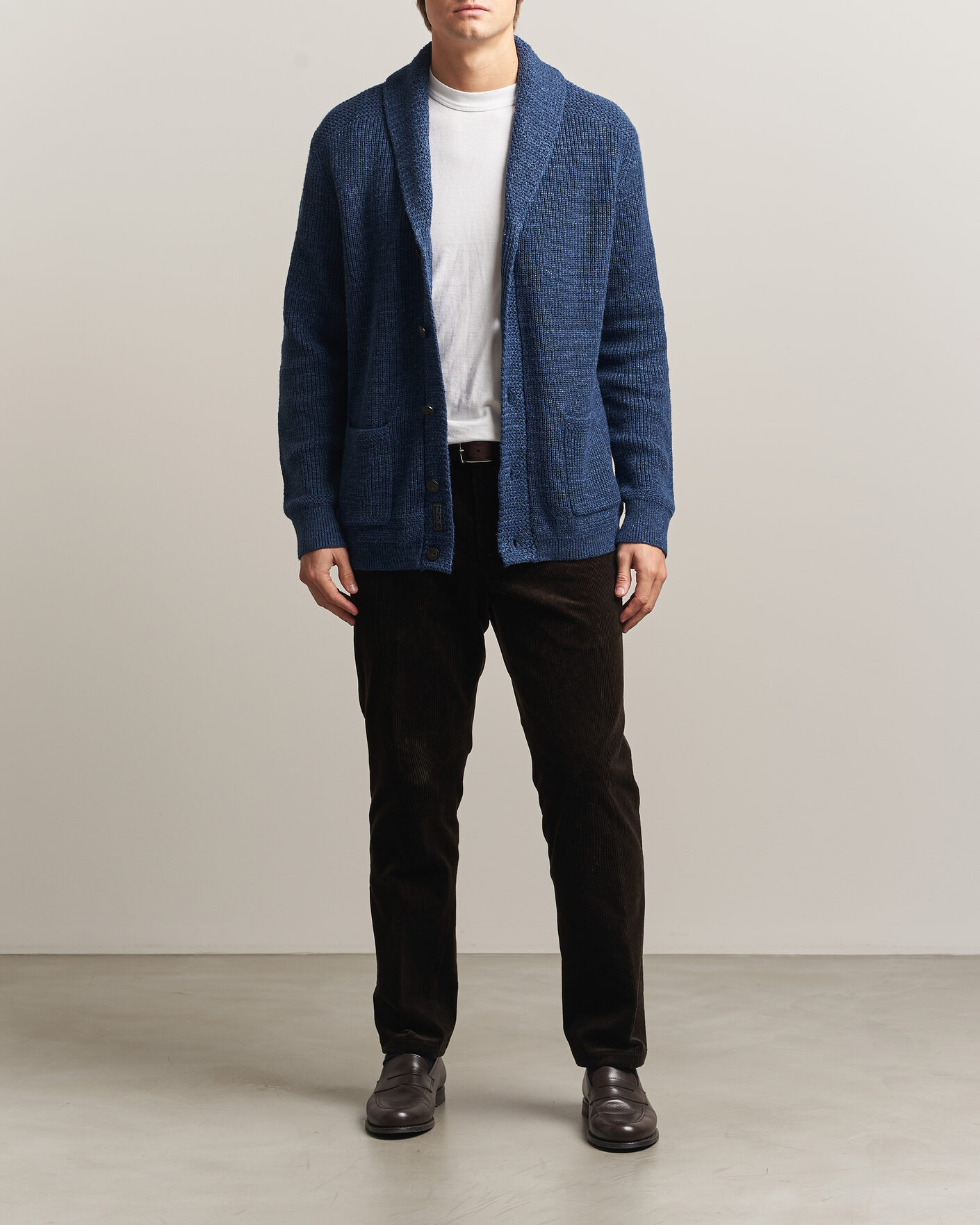 Herre | Trøjer | Polo Ralph Lauren | Cotton Shawl Cardigan Blue Marl
