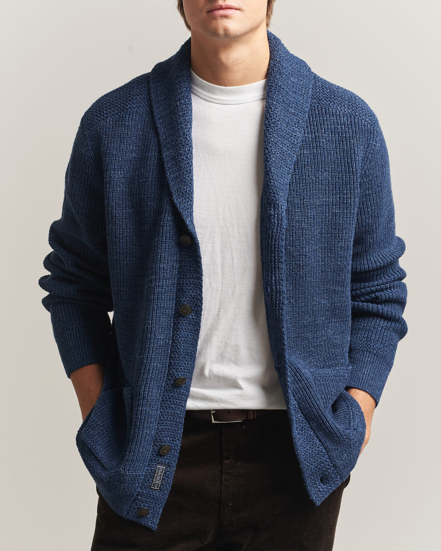Herre | Trøjer | Polo Ralph Lauren | Cotton Shawl Cardigan Blue Marl